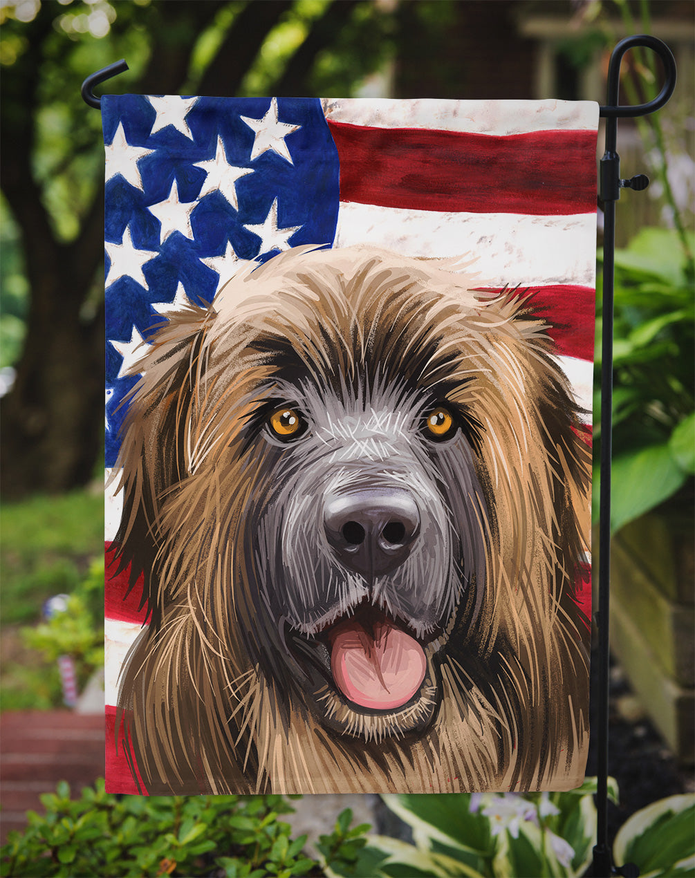 Leonberger American Flag Flag Garden Size CK6606GF  the-store.com.