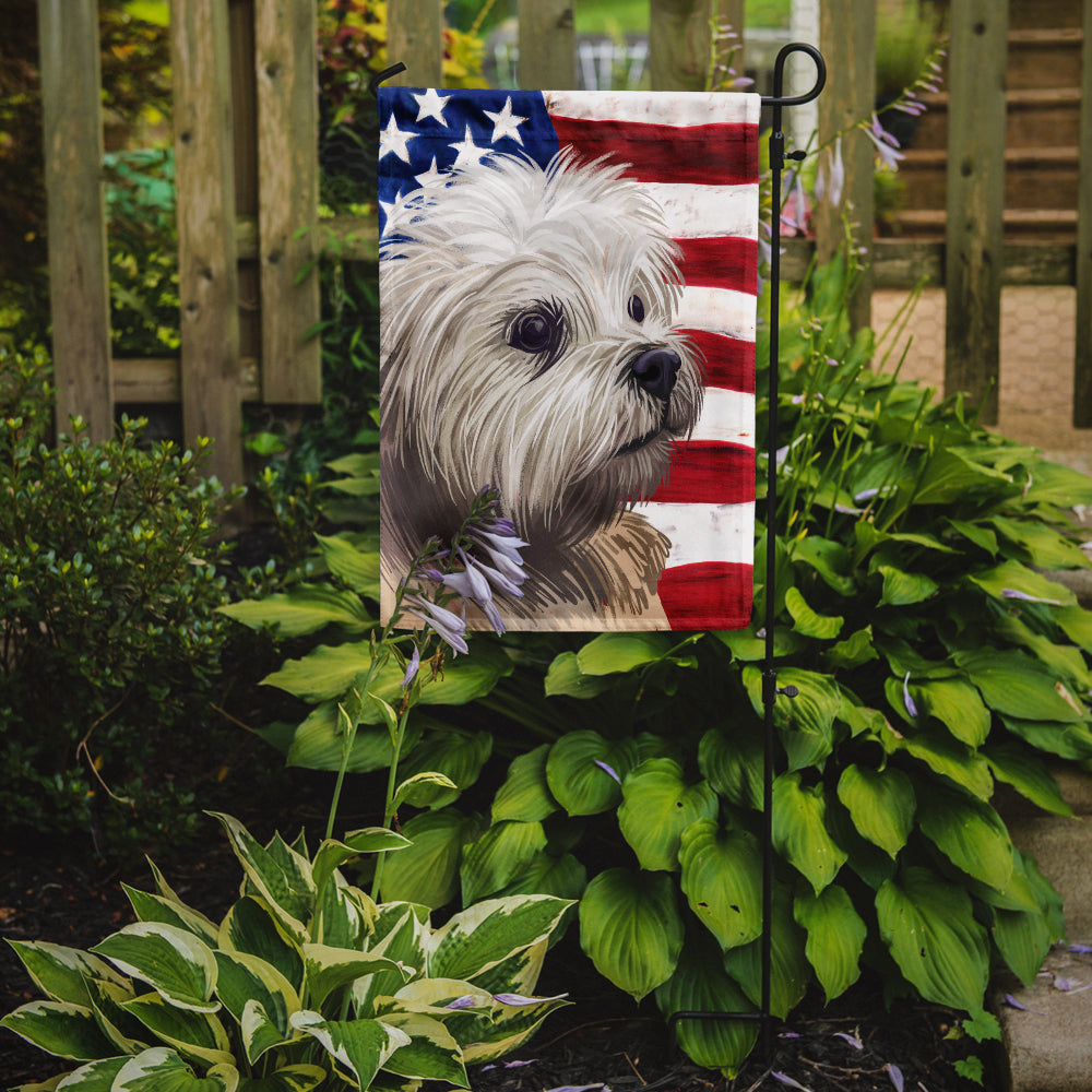 Lowchen American Flag Flag Garden Size CK6608GF  the-store.com.