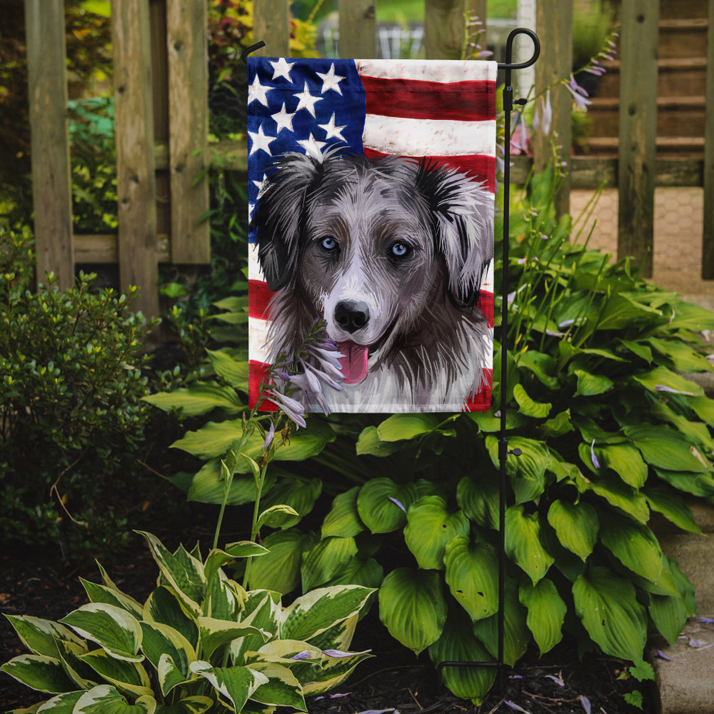 Miniature American Shepherd American Flag Flag Garden Size CK6615GF  the-store.com.