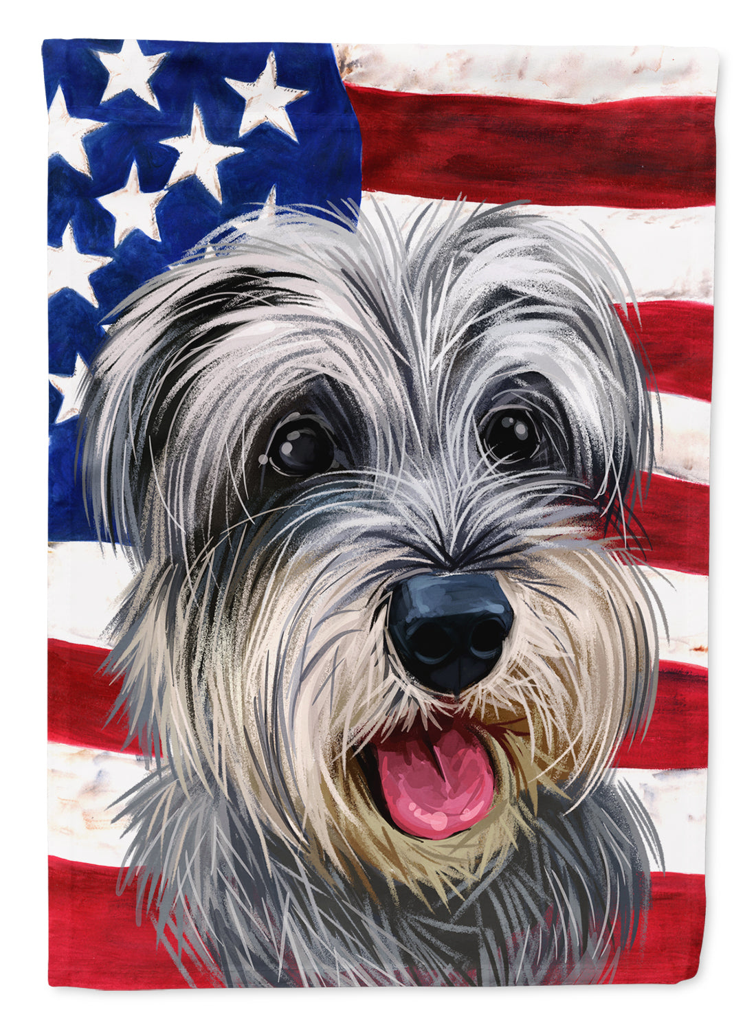 Miniature Schnauzer Dog American Flag Flag Canvas House Size CK6619CHF  the-store.com.