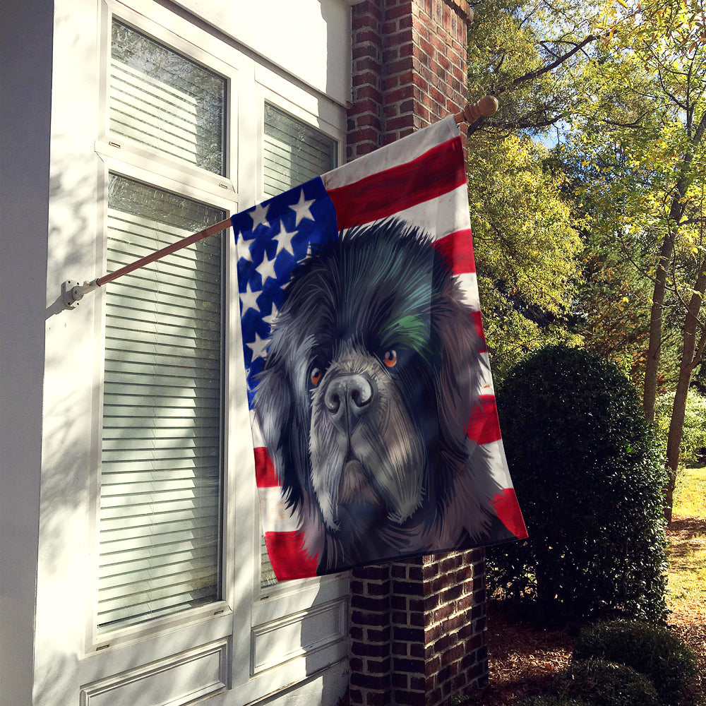 Newfoundland Dog American Flag Flag Canvas House Size CK6626CHF  the-store.com.