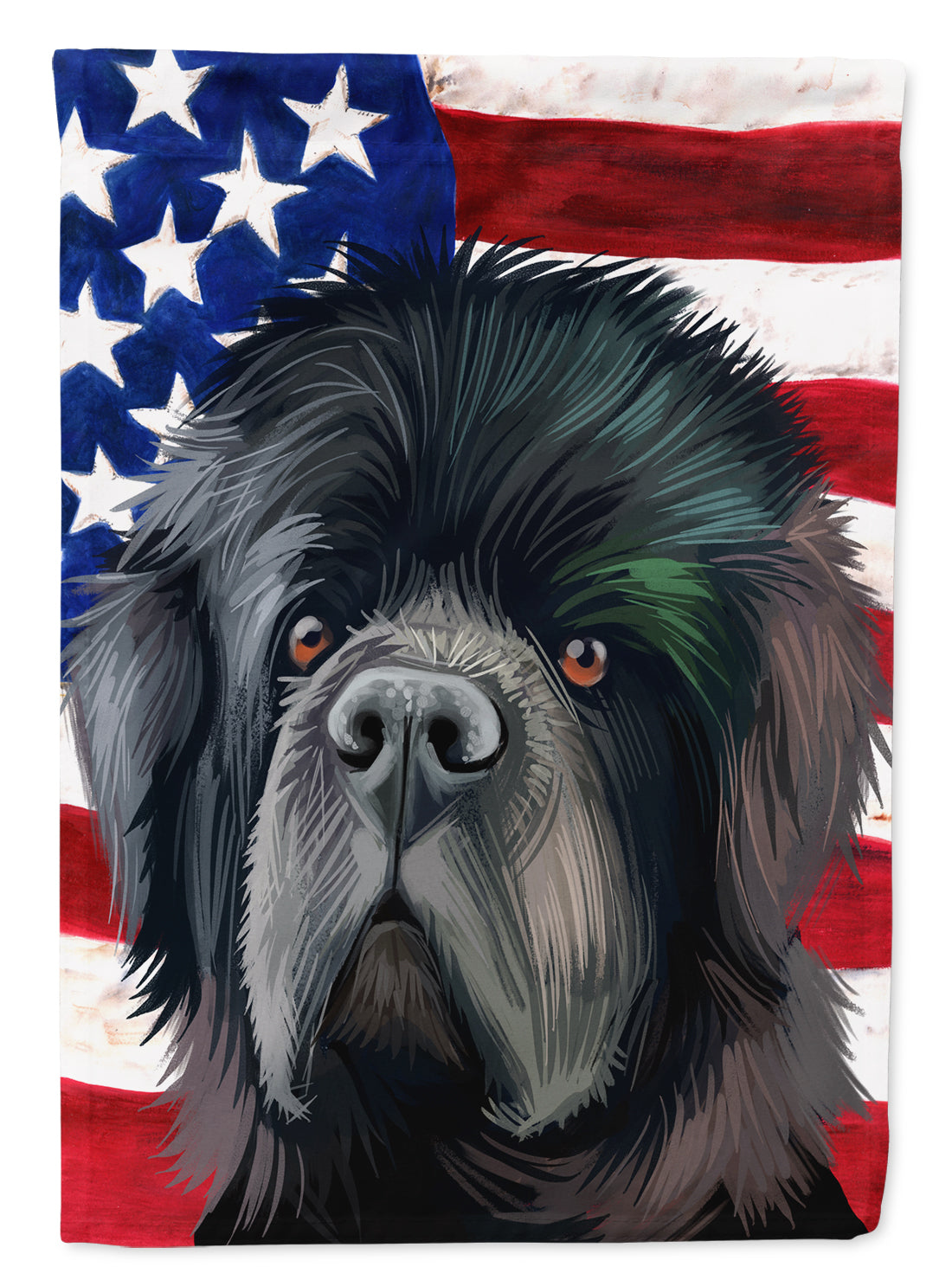 Newfoundland Dog American Flag Flag Canvas House Size CK6626CHF  the-store.com.