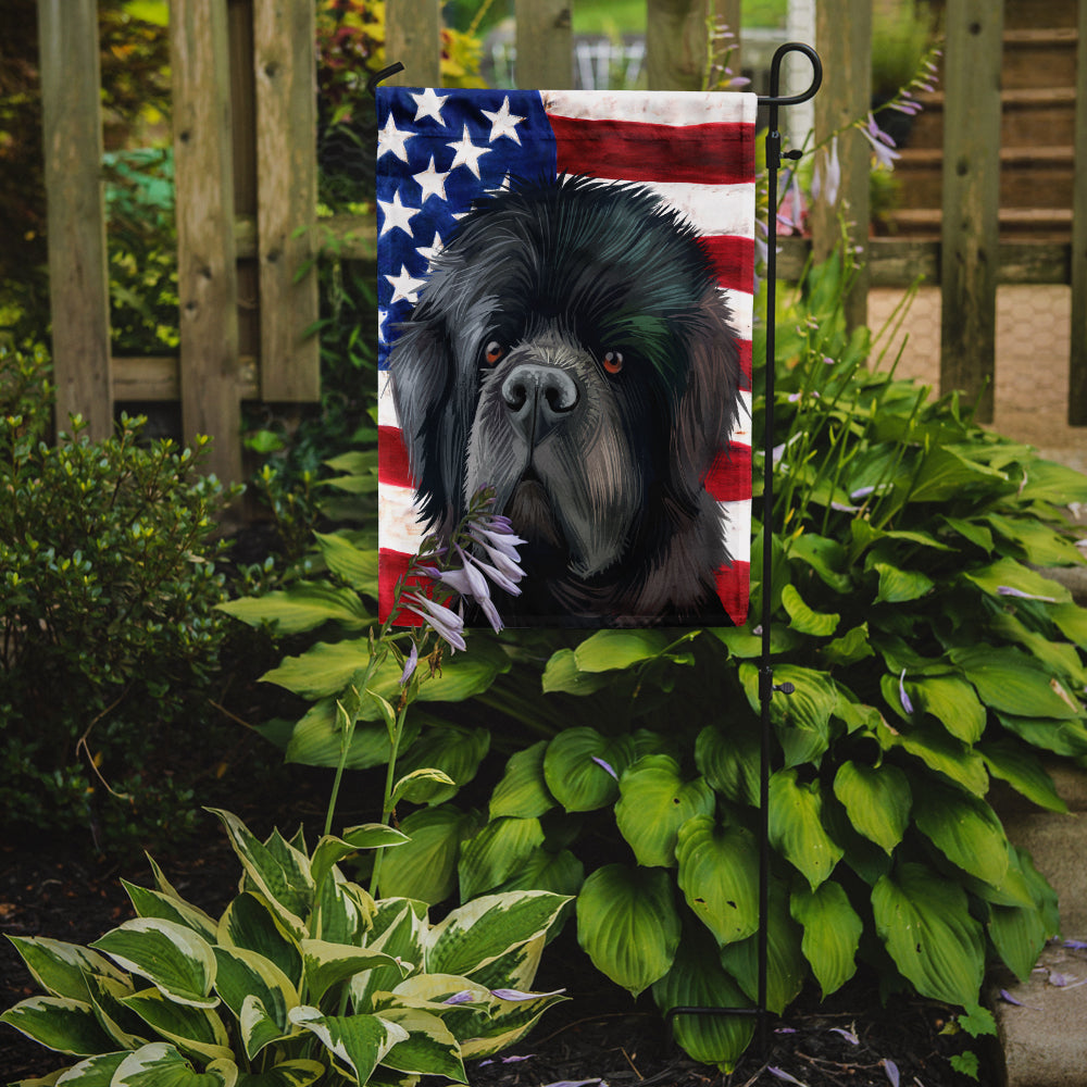 Newfoundland Dog American Flag Flag Garden Size CK6626GF  the-store.com.