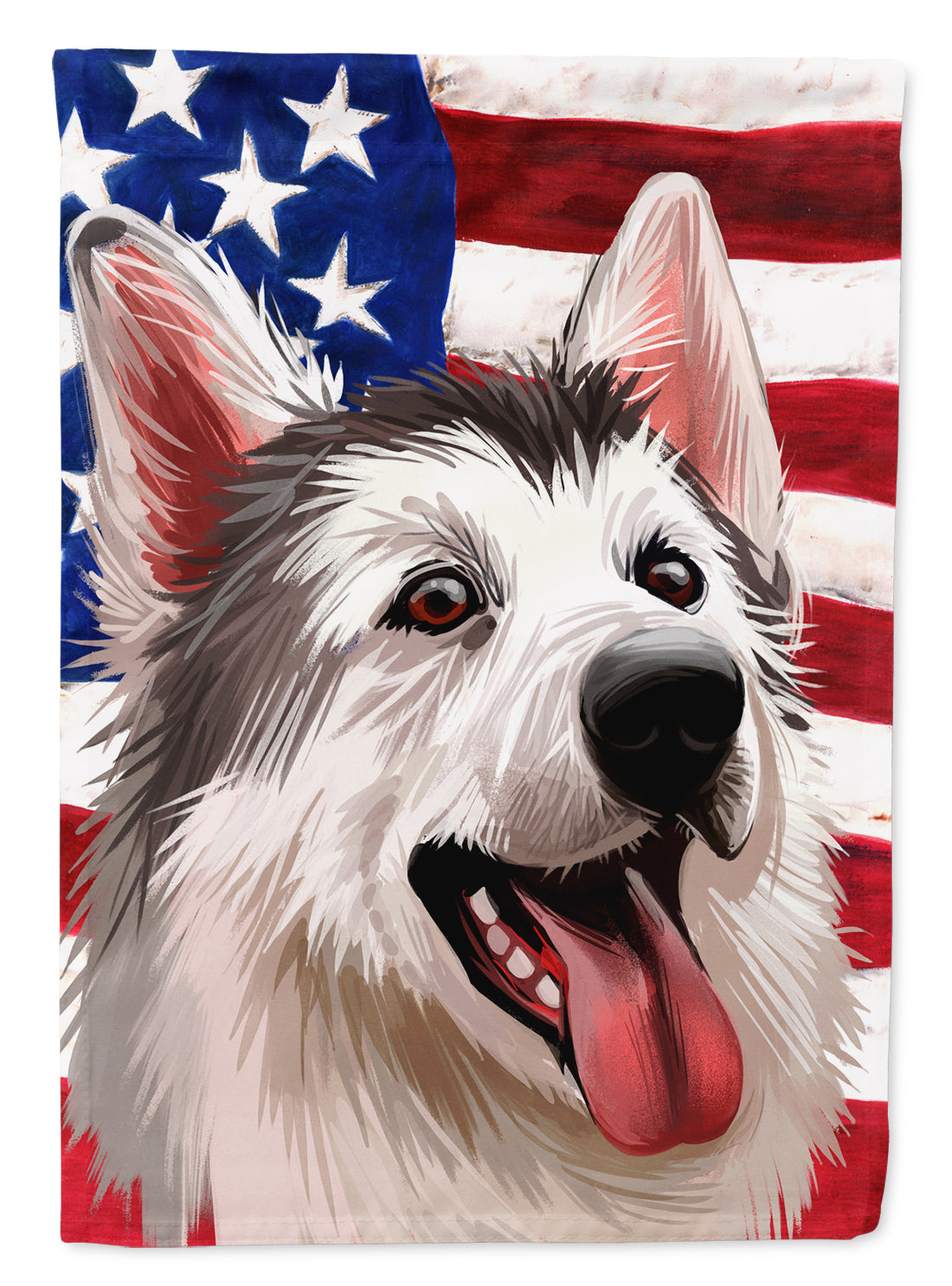 Northern Inuit Dog American Flag Flag Garden Size CK6629GF  the-store.com.