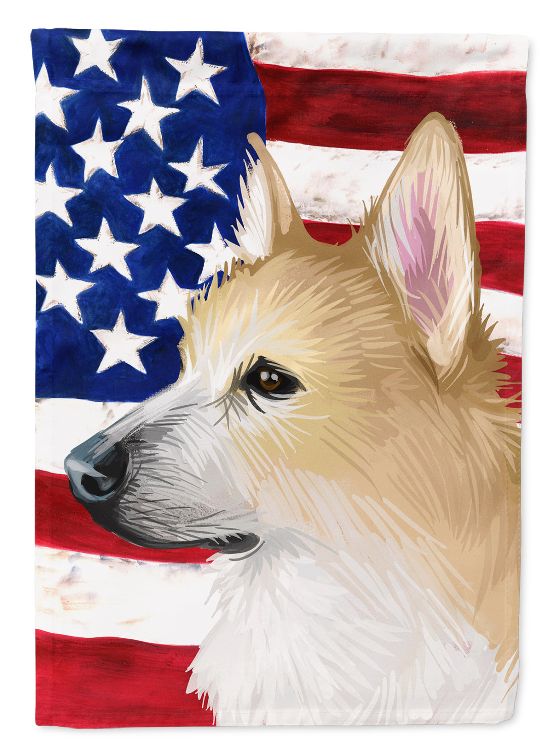 Norwegian Buhund Dog American Flag Flag Canvas House Size CK6630CHF  the-store.com.