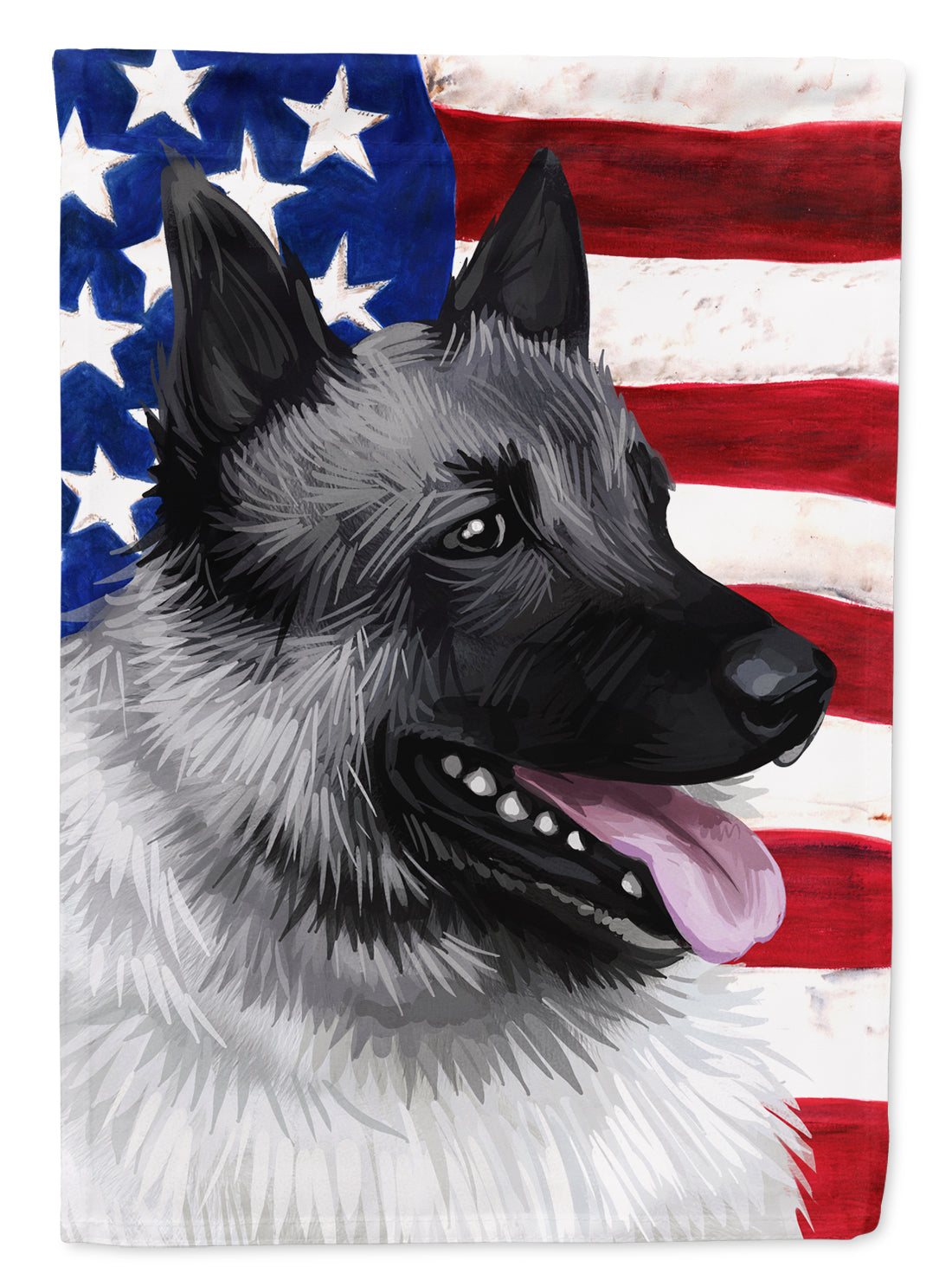 Norwegian Elkhound Dog American Flag Flag Garden Size CK6631GF  the-store.com.