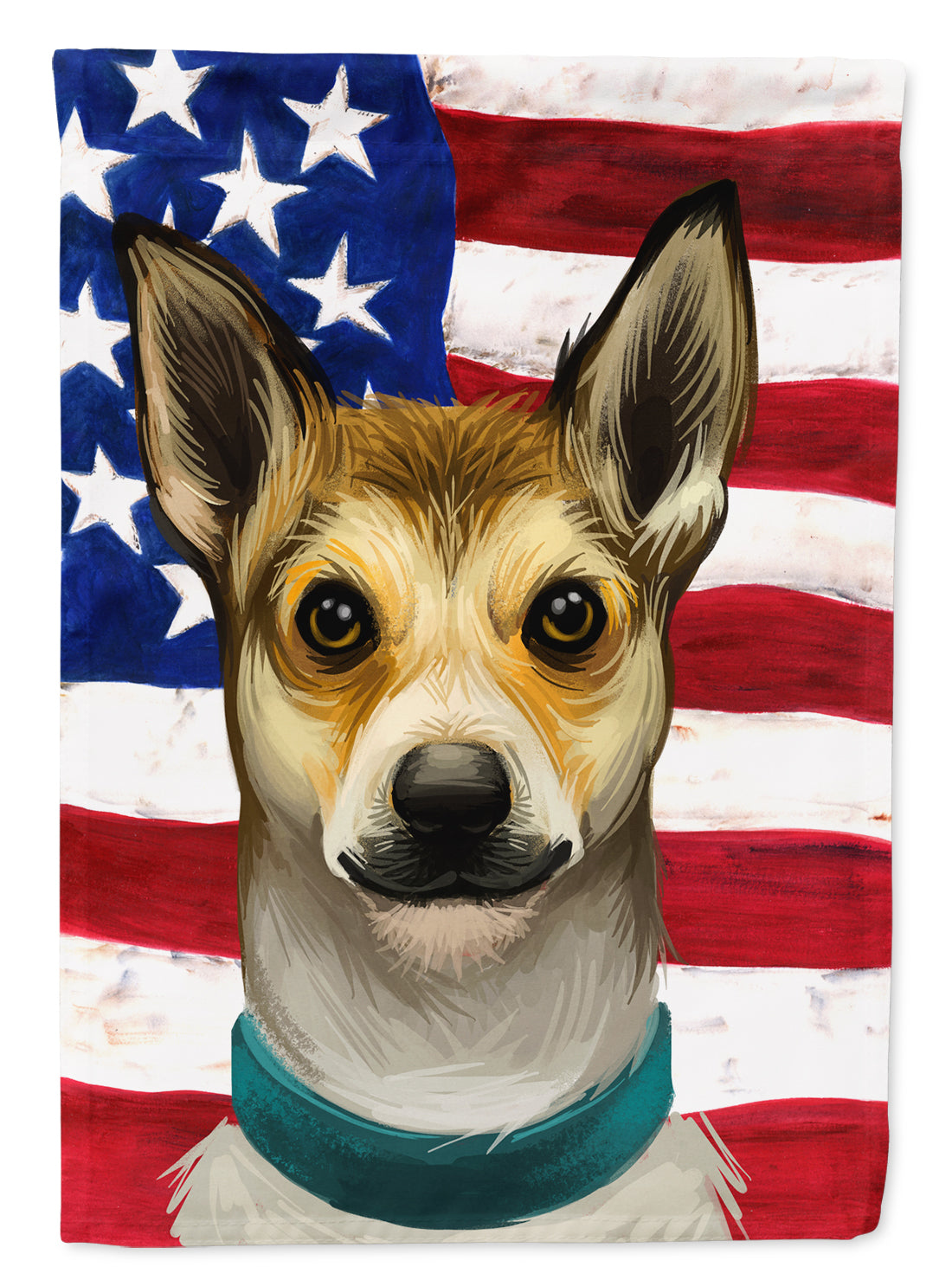 Norwegian Lundehund Dog American Flag Flag Garden Size CK6632GF  the-store.com.