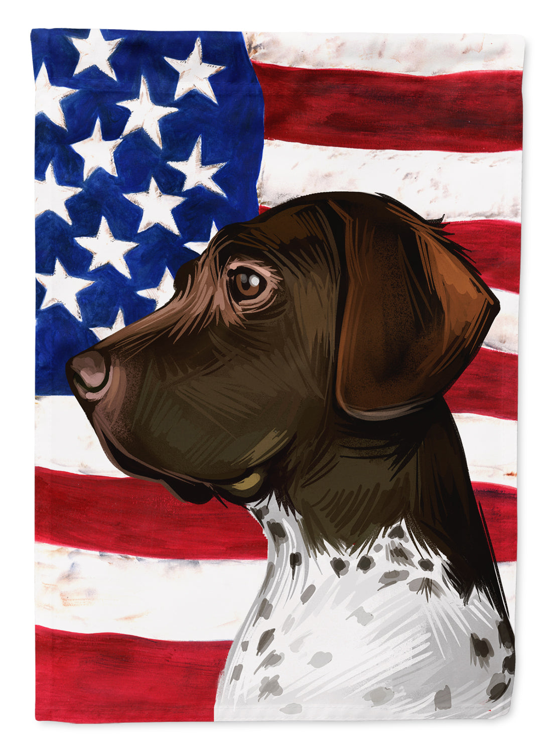 Old Danish Pointer Dog American Flag Flag Canvas House Size CK6634CHF  the-store.com.