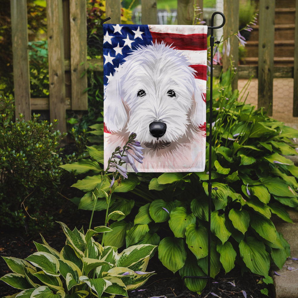 Old English Sheepdog American Flag Flag Garden Size CK6635GF  the-store.com.