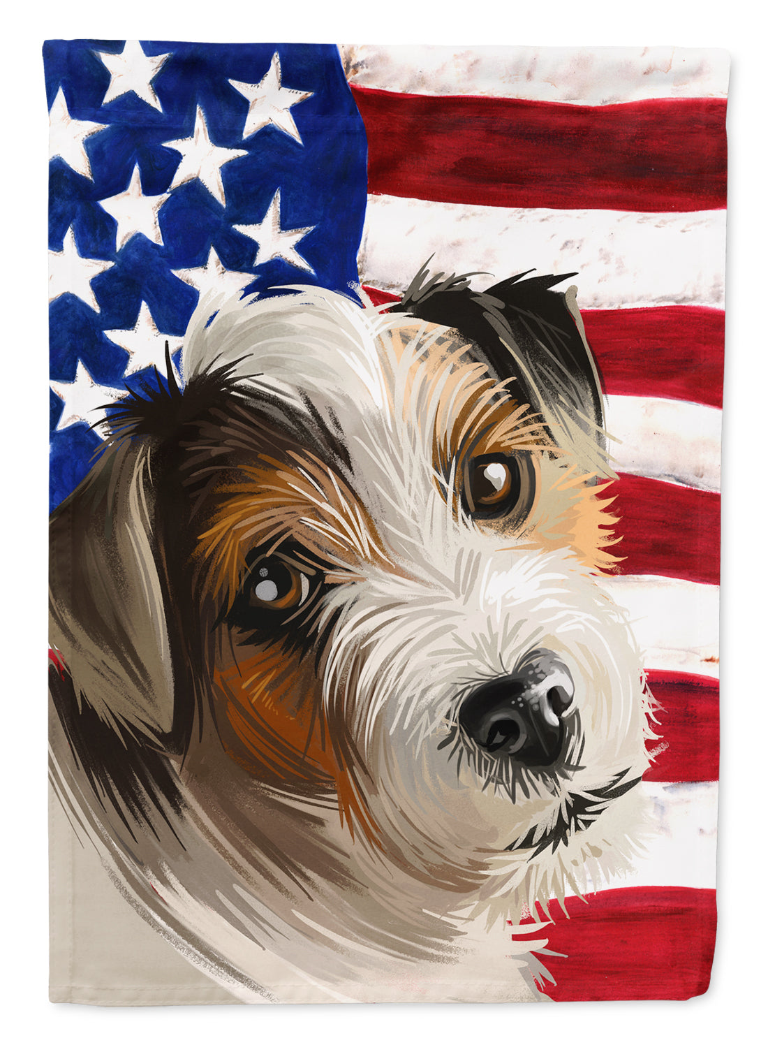 Parson Russell Terrier American Flag Flag Canvas House Size CK6637CHF  the-store.com.