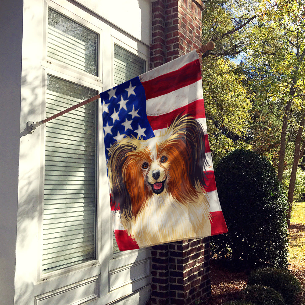 Phalene Dog American Flag Flag Canvas House Size CK6642CHF  the-store.com.