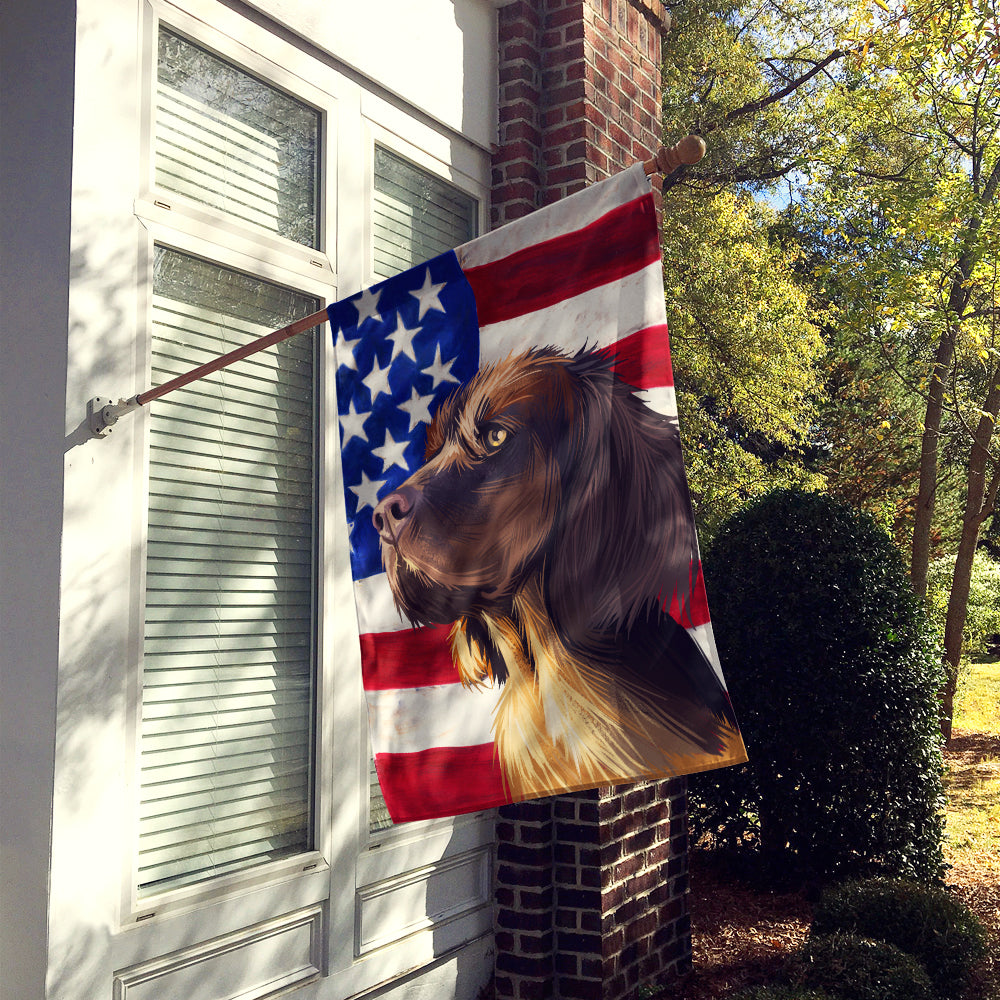 Picardy Spaniel Dog American Flag Flag Canvas House Size CK6645CHF  the-store.com.