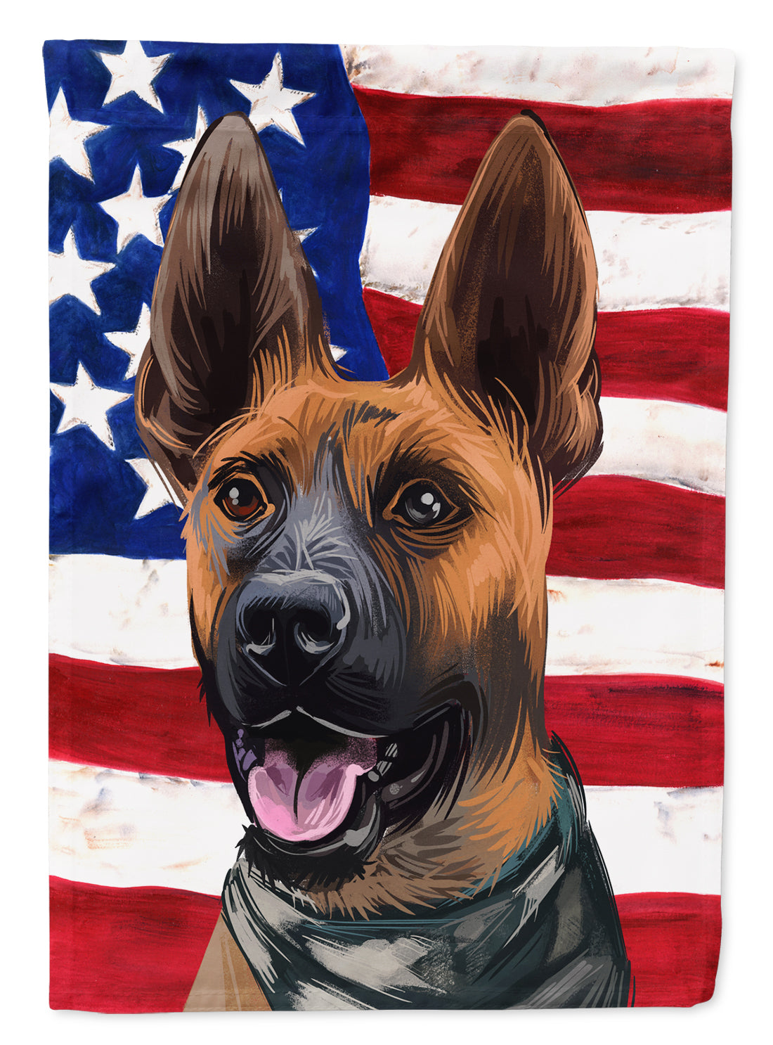 Plott Hound Dog American Flag Flag Canvas House Size CK6646CHF  the-store.com.