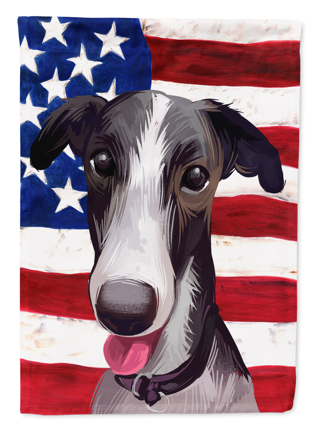 Polish Greyhound Dog American Flag Flag Garden Size CK6651GF  the-store.com.