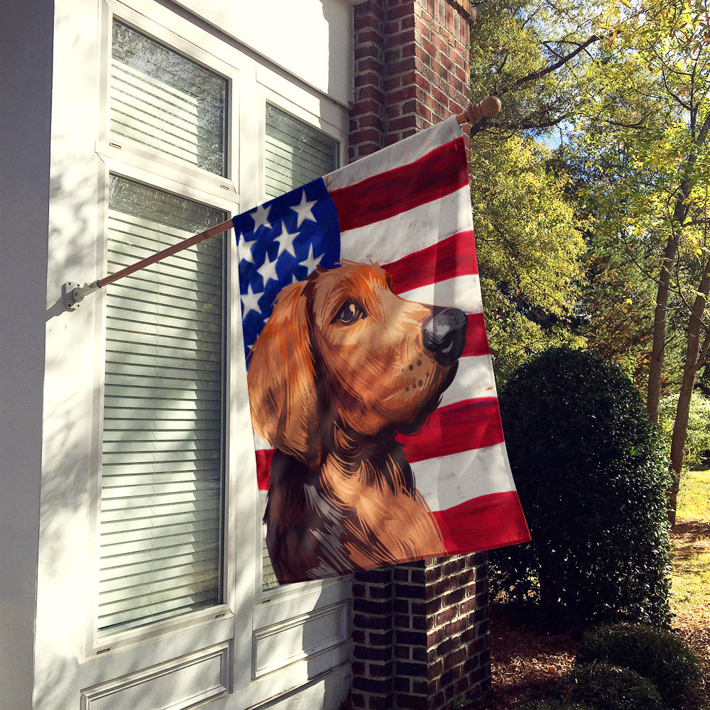 Polish Hound Dog American Flag Flag Canvas House Size CK6652CHF  the-store.com.