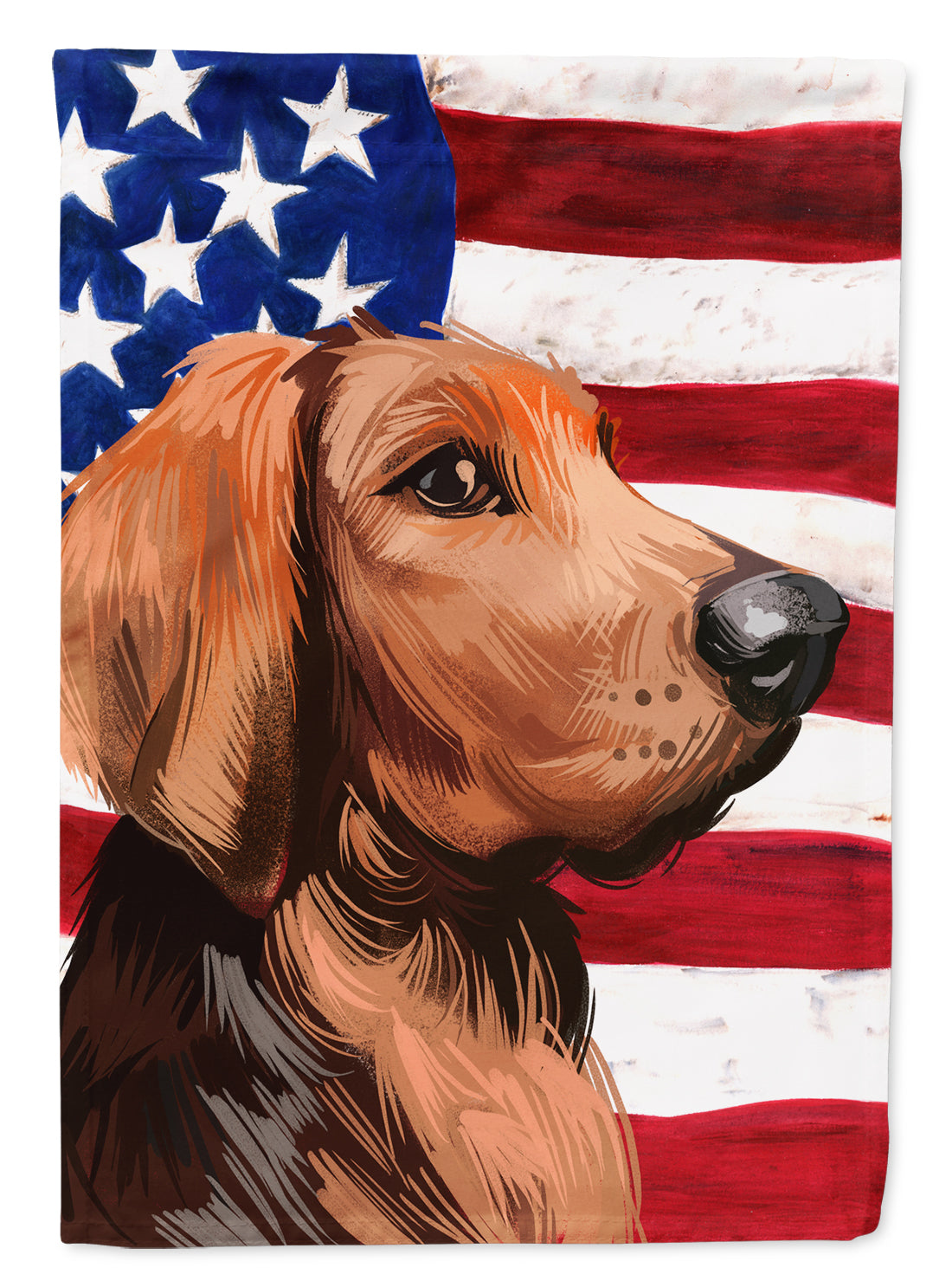 Polish Hound Dog American Flag Flag Garden Size CK6652GF  the-store.com.