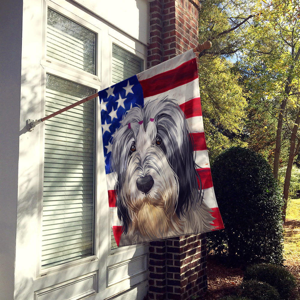 Polish Lowland Sheepdog American Flag Flag Canvas House Size CK6654CHF  the-store.com.