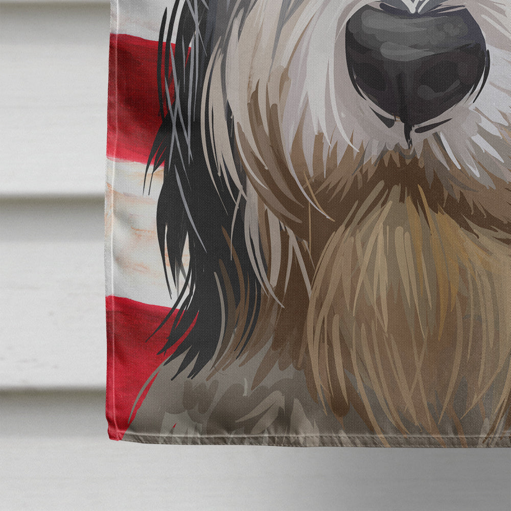 Polish Lowland Sheepdog American Flag Flag Canvas House Size CK6654CHF  the-store.com.