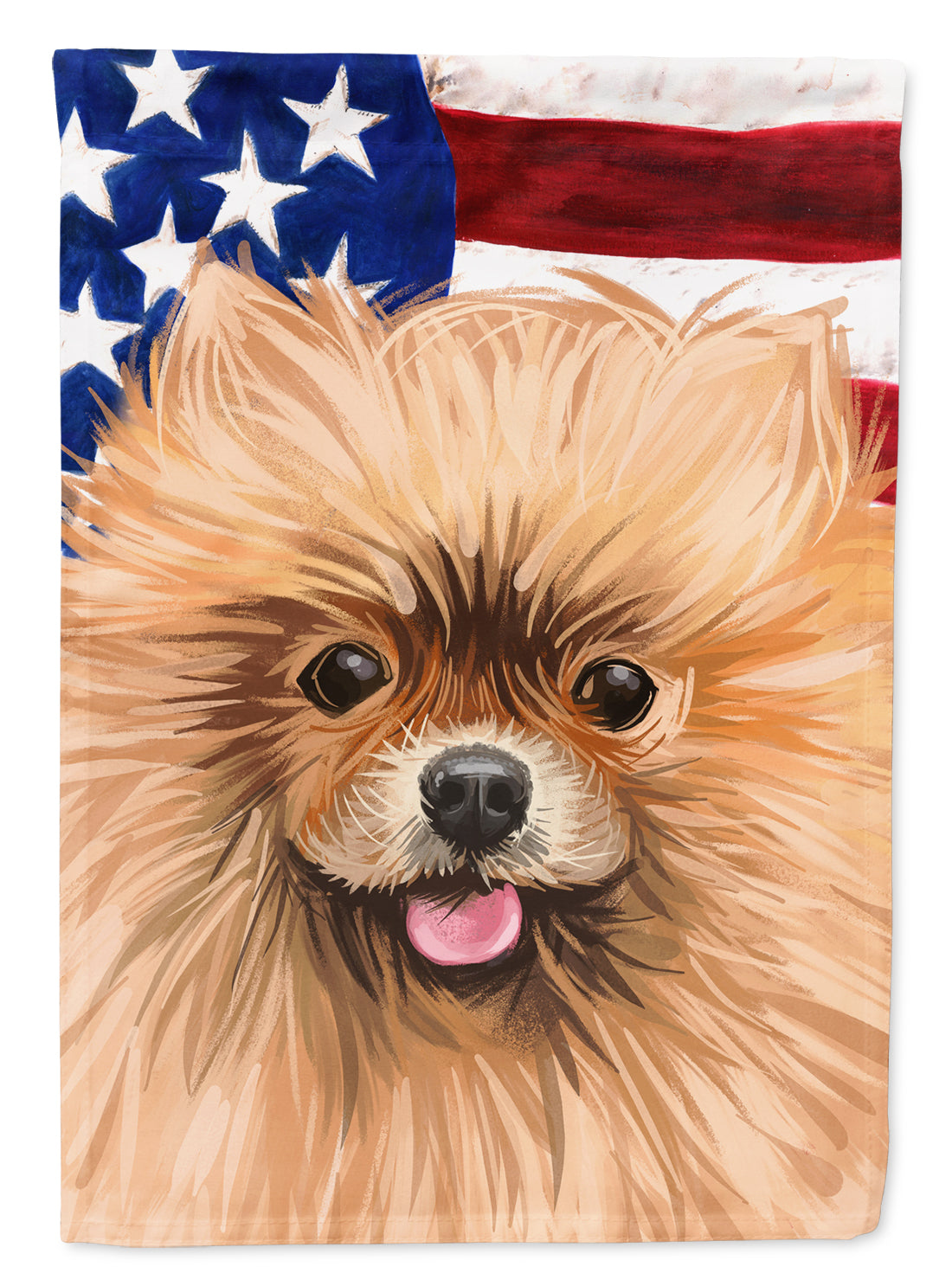 Pomeranian Dog American Flag Flag Garden Size CK6655GF  the-store.com.