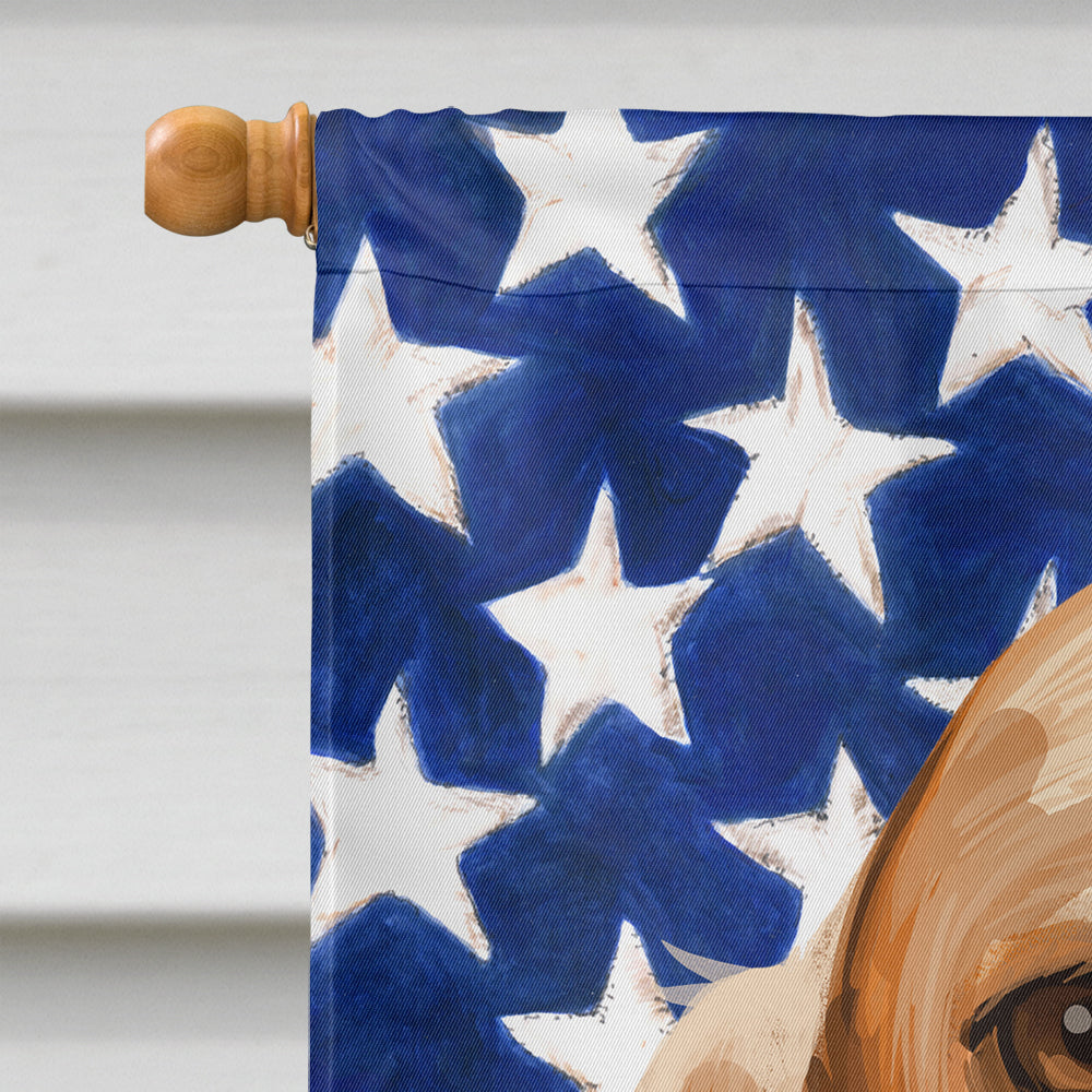 Porcelaine Dog American Flag Flag Canvas House Size CK6658CHF  the-store.com.