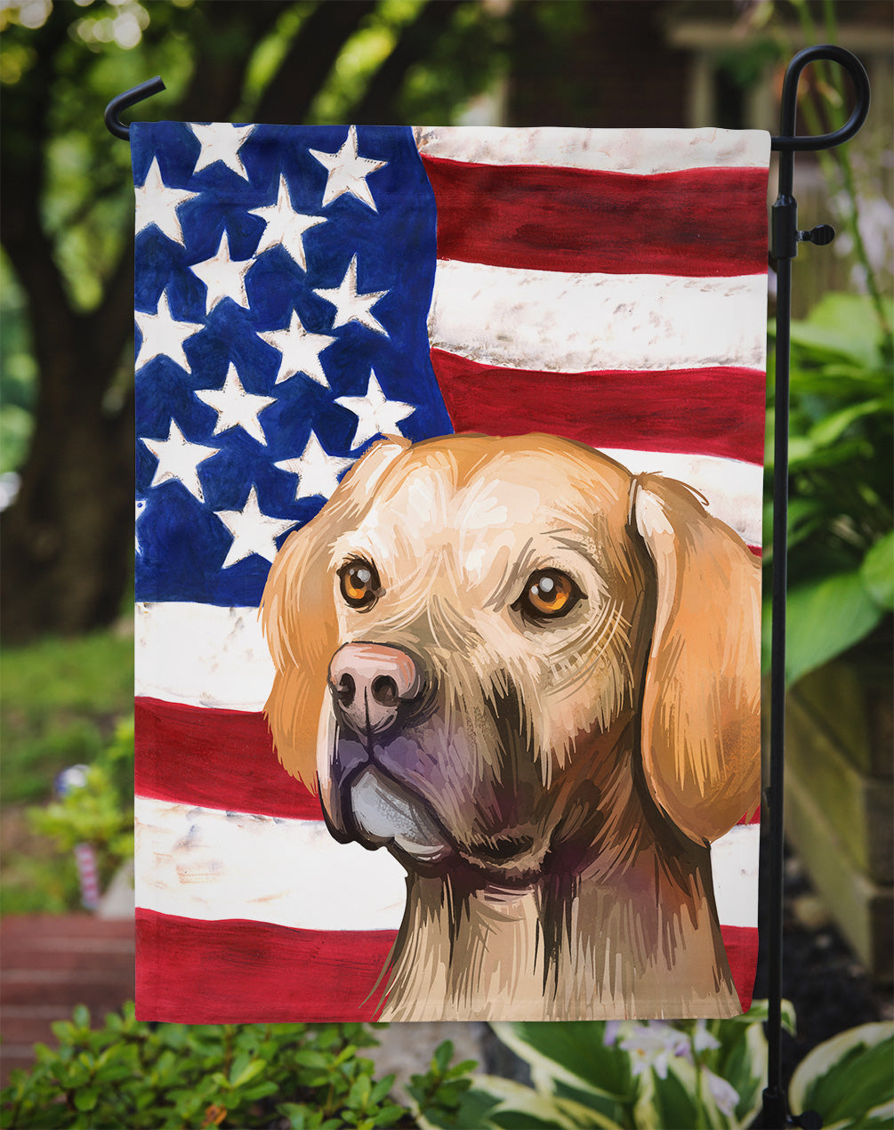 Portuguese Pointer Dog American Flag Flag Garden Size CK6660GF  the-store.com.