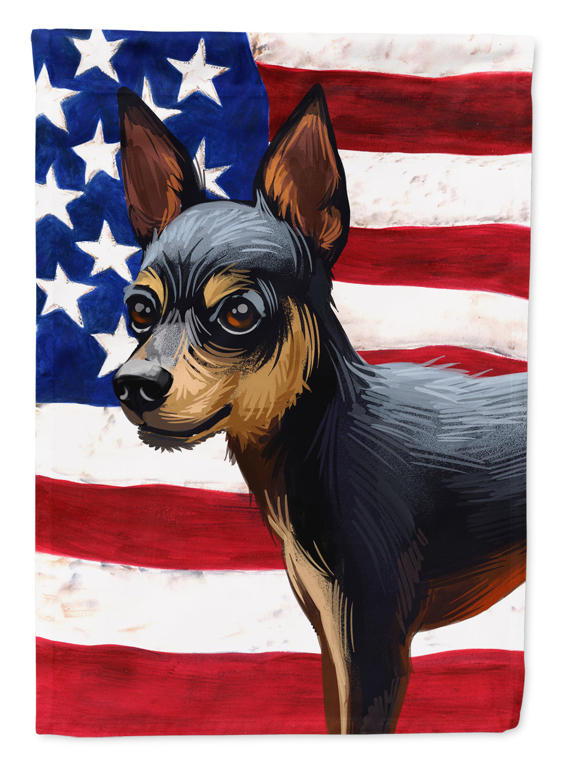 Prague Ratter Dog American Flag Flag Canvas House Size CK6663CHF  the-store.com.