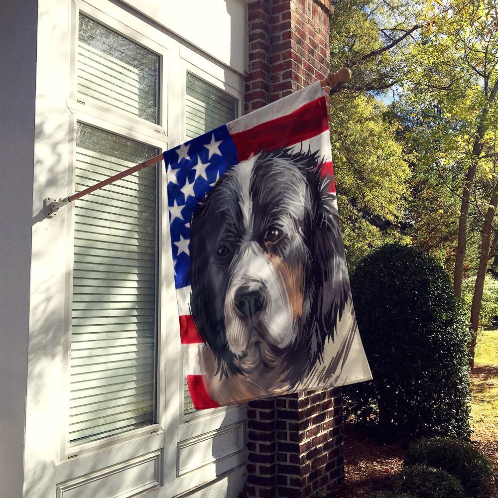 Pyrenean Mastiff Dog American Flag Flag Canvas House Size CK6669CHF  the-store.com.