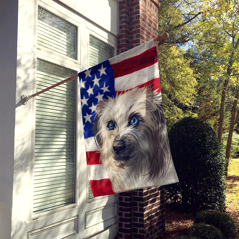 Pyrenean Shepherd Dog American Flag Flag Canvas House Size CK6670CHF  the-store.com.