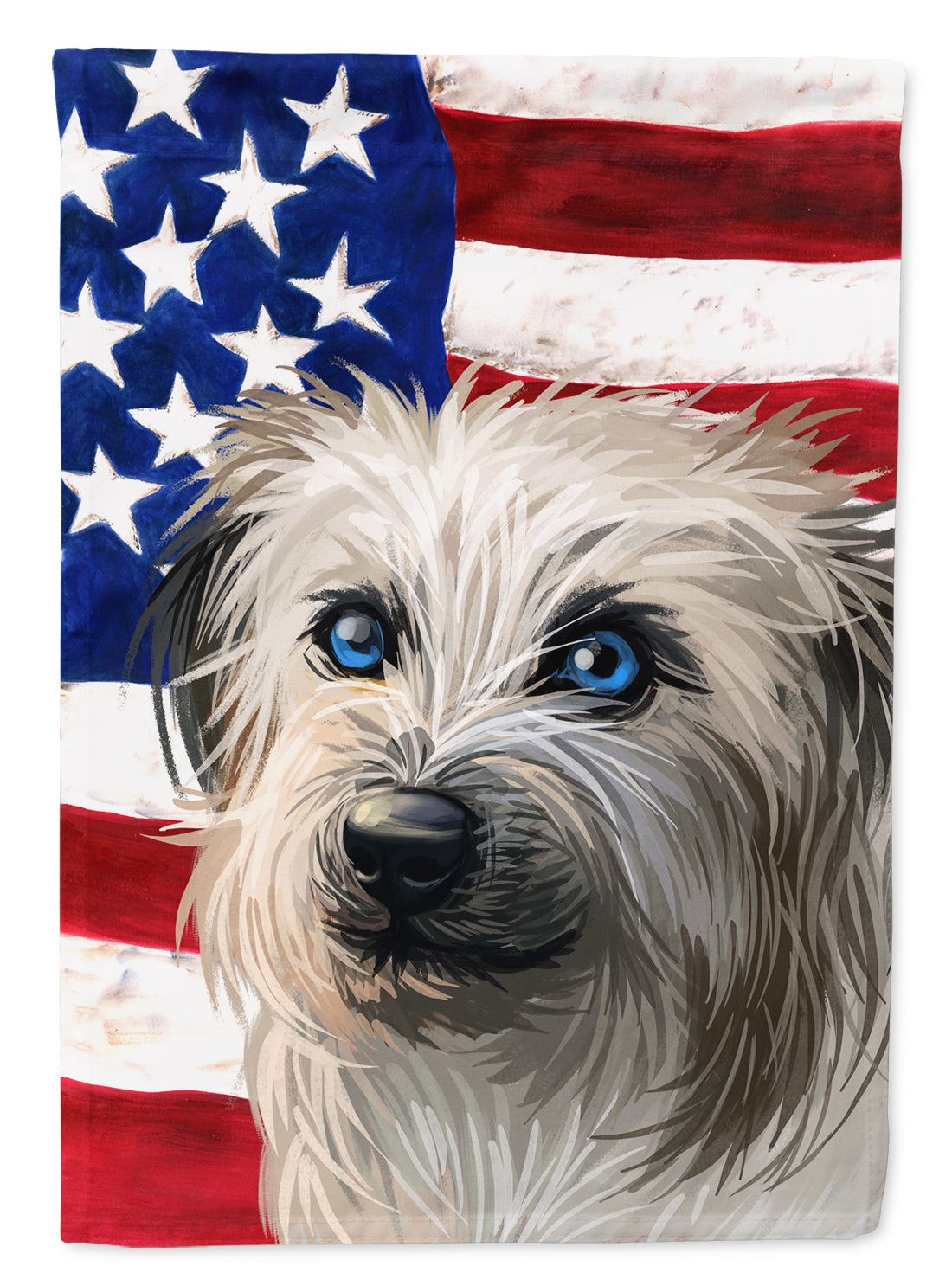 Pyrenean Shepherd Dog American Flag Flag Garden Size CK6670GF  the-store.com.