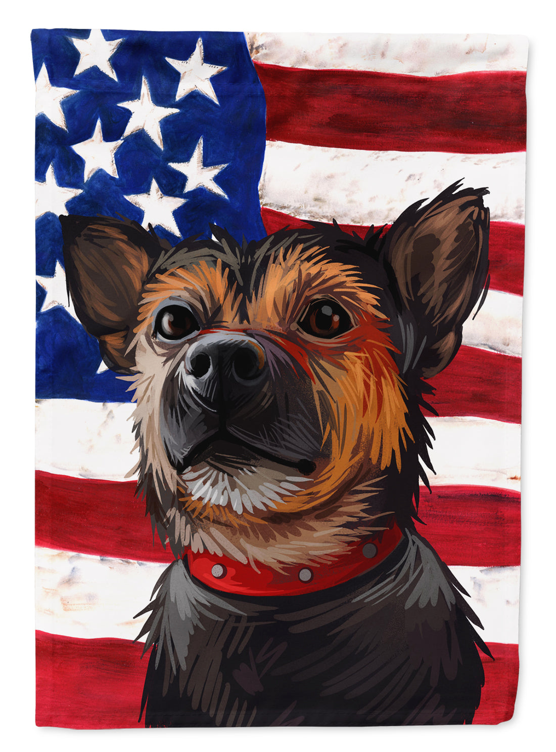 Murcian Ratter Dog American Flag Flag Canvas House Size CK6673CHF  the-store.com.