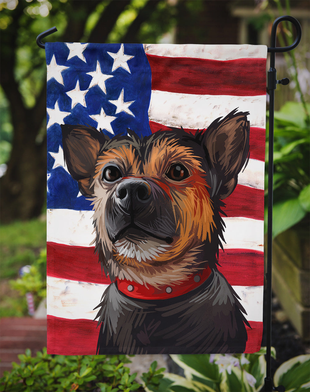 Murcian Ratter Dog American Flag Flag Garden Size CK6673GF  the-store.com.