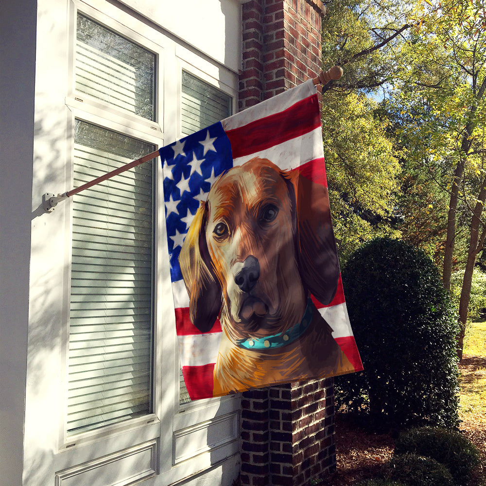 Redbone Coonhound Dog American Flag Flag Canvas House Size CK6675CHF  the-store.com.