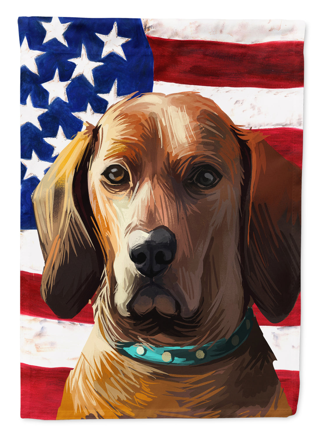 Redbone Coonhound Dog American Flag Flag Garden Size CK6675GF  the-store.com.