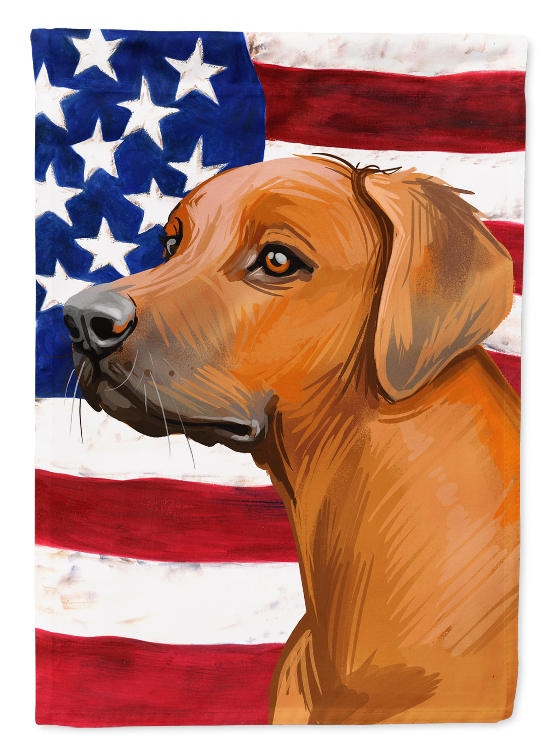 Rhodesian Ridgeback Dog American Flag Flag Garden Size CK6676GF  the-store.com.