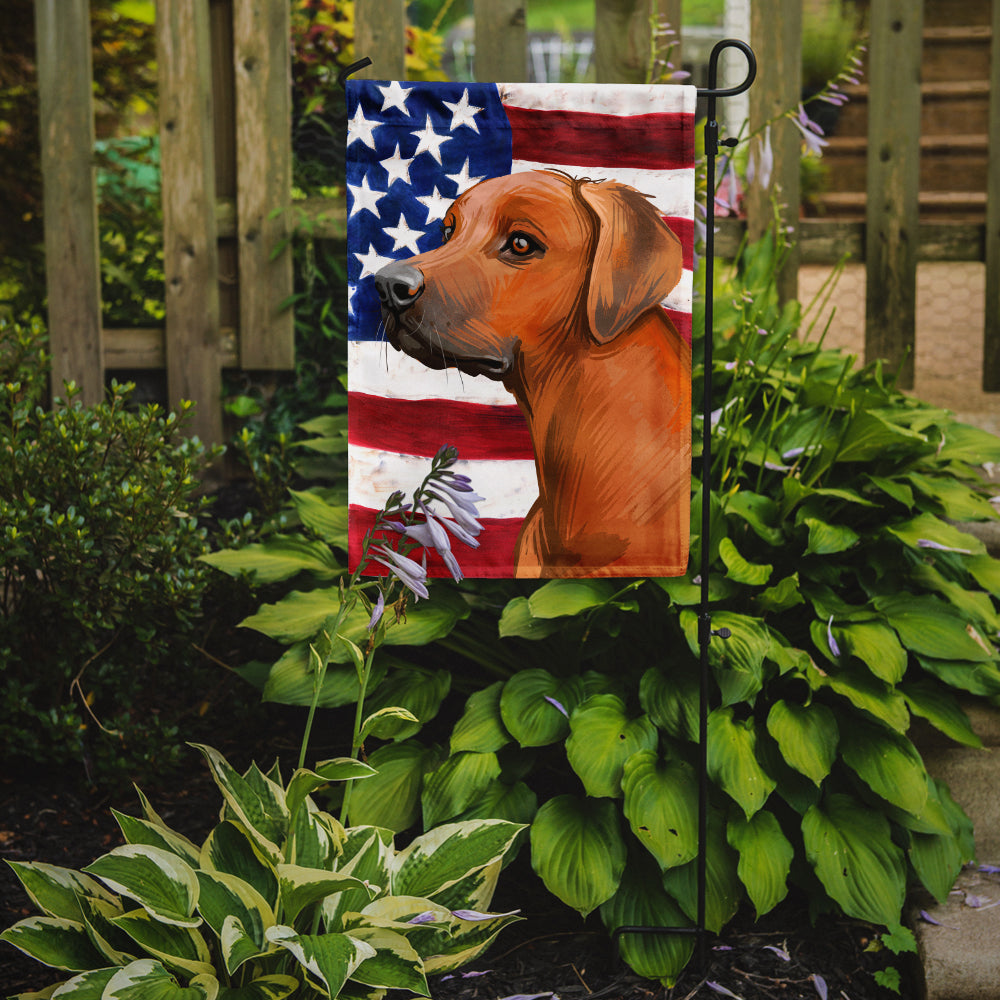 Rhodesian Ridgeback Dog American Flag Flag Garden Size CK6676GF  the-store.com.