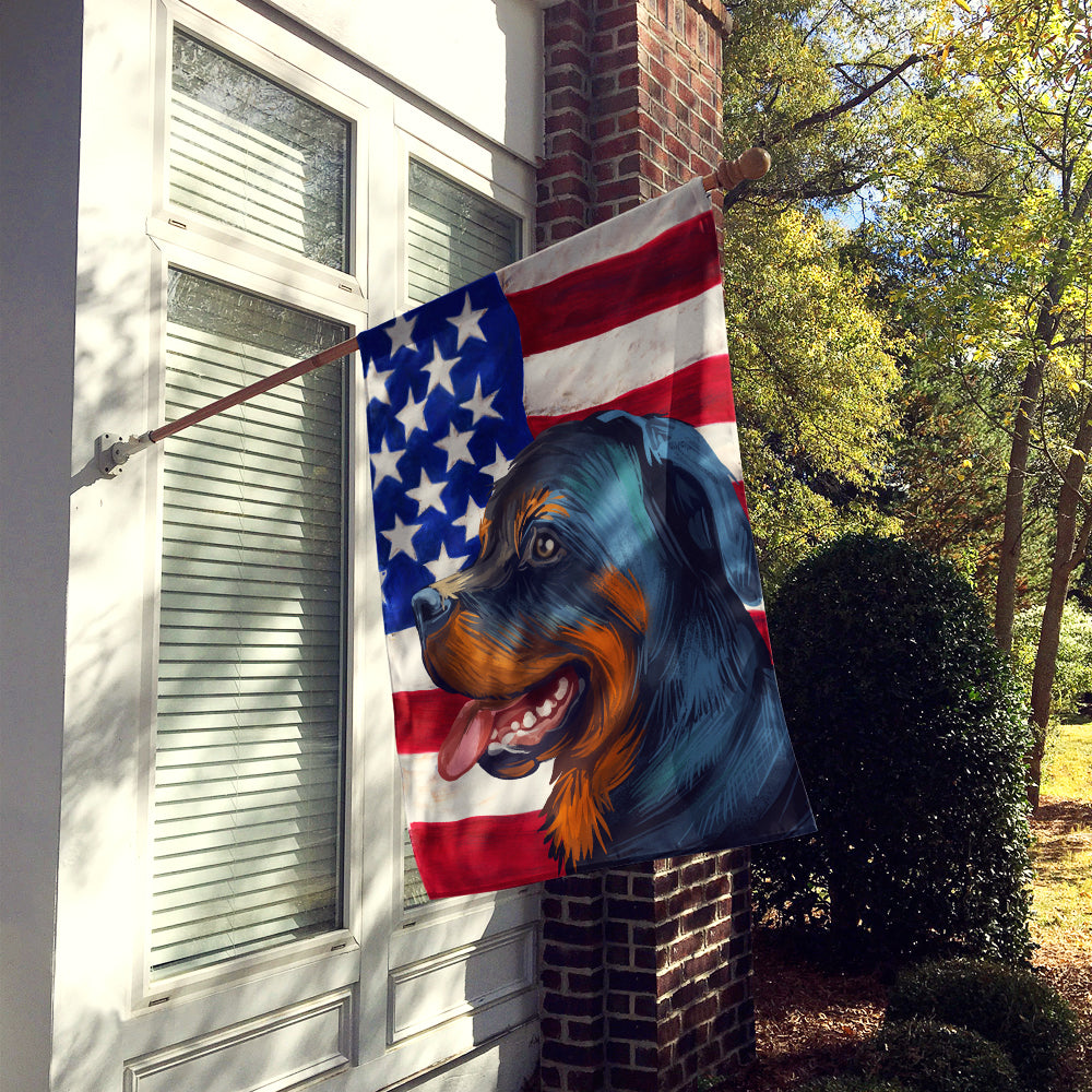Rottweiler Dog American Flag Flag Canvas House Size CK6677CHF  the-store.com.