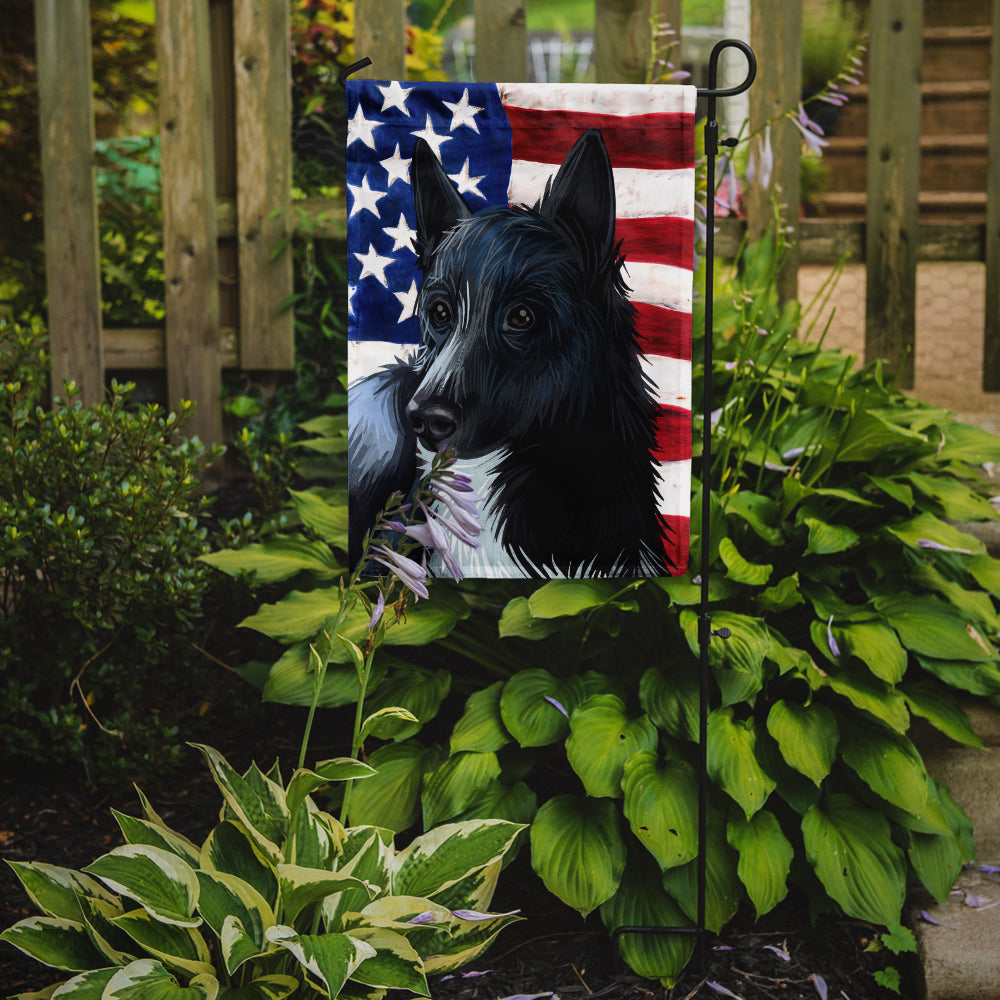 Russo-European Laika Dog American Flag Flag Garden Size CK6681GF  the-store.com.