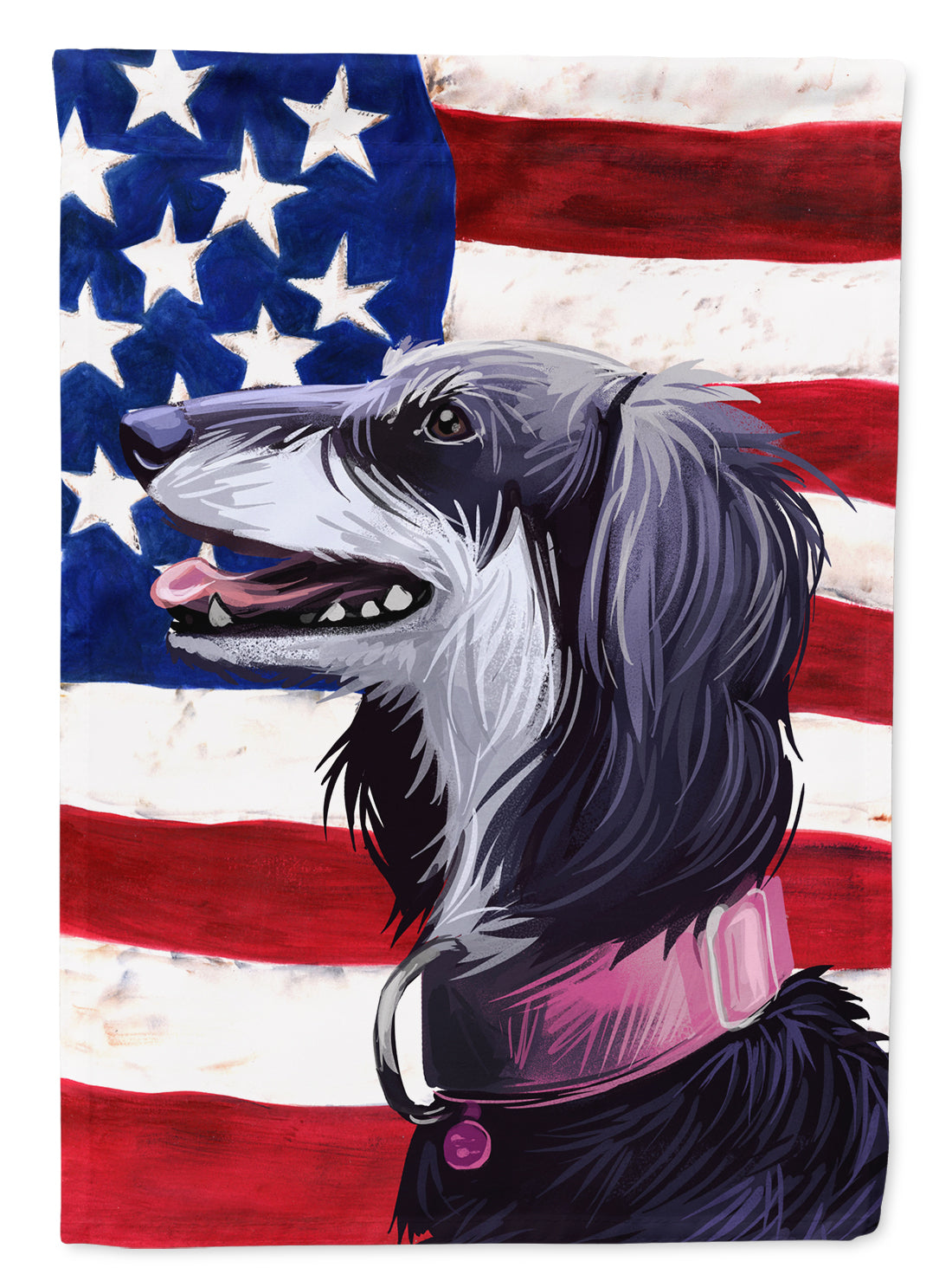 Saluki Dog American Flag Flag Canvas House Size CK6686CHF  the-store.com.