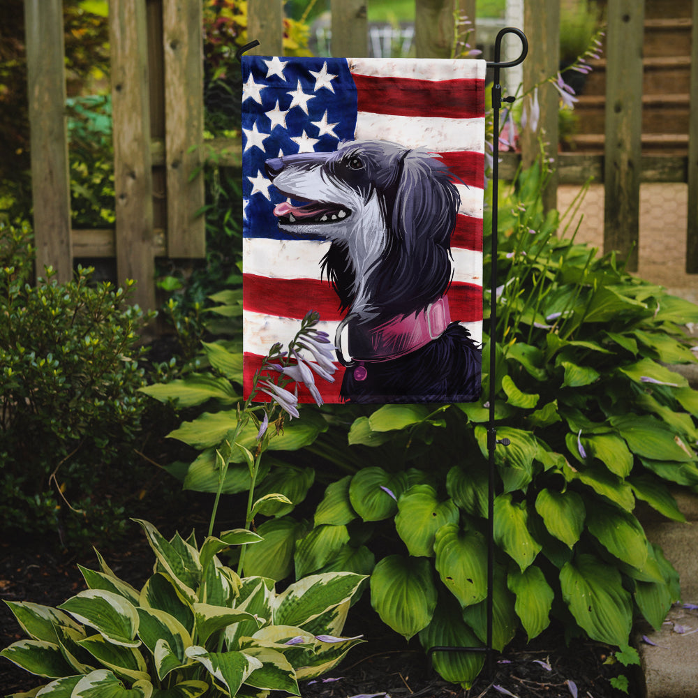 Saluki Dog American Flag Flag Garden Size CK6686GF  the-store.com.