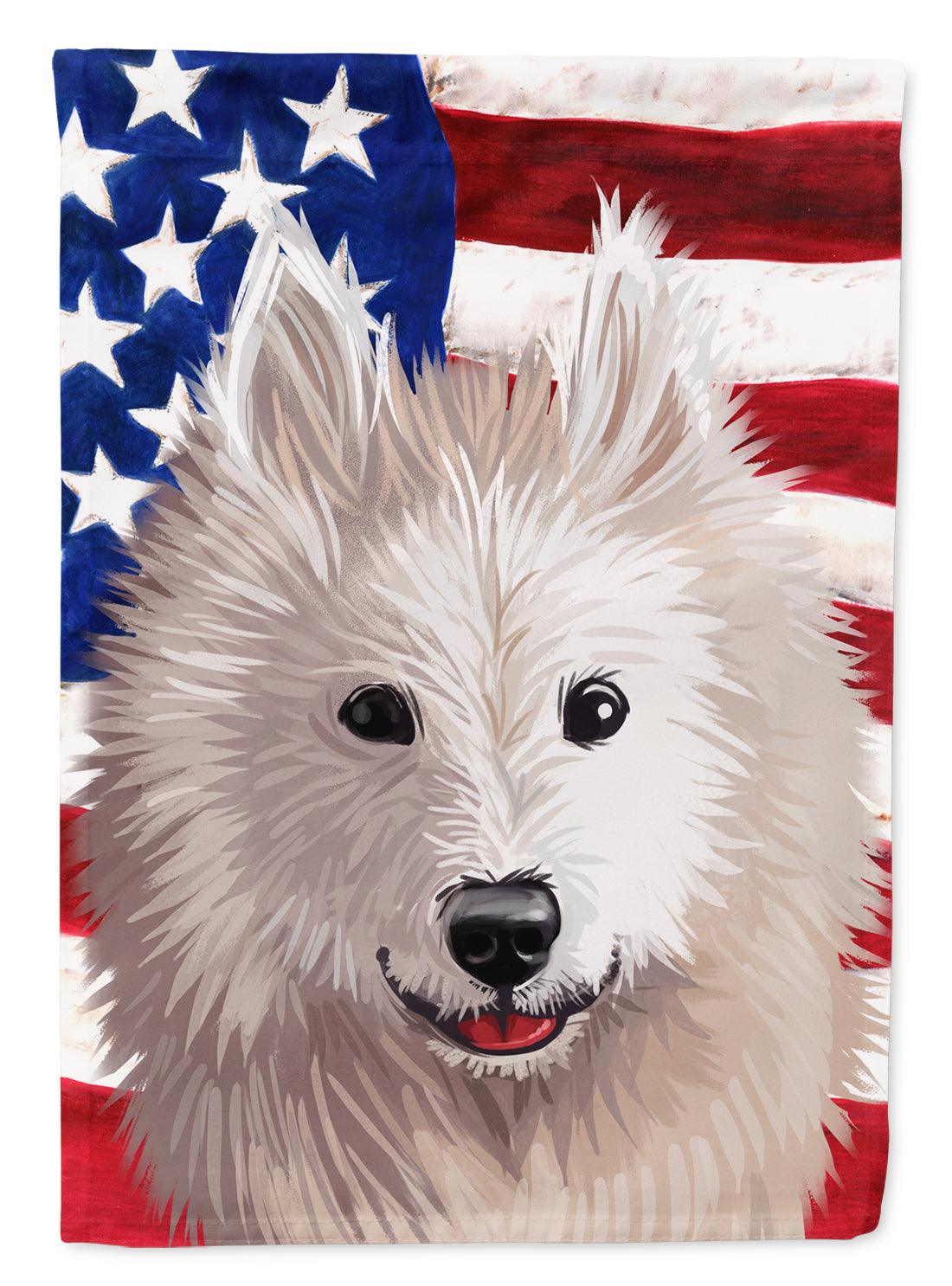 Samoyed Dog American Flag Flag Canvas House Size CK6687CHF  the-store.com.