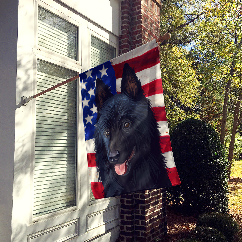 Schipperke Dog American Flag Flag Canvas House Size CK6692CHF  the-store.com.