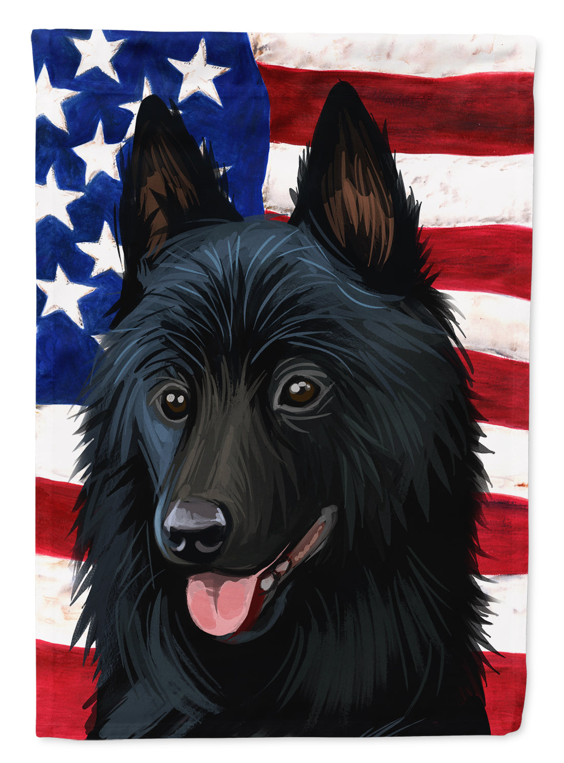 Schipperke Dog American Flag Flag Canvas House Size CK6692CHF  the-store.com.