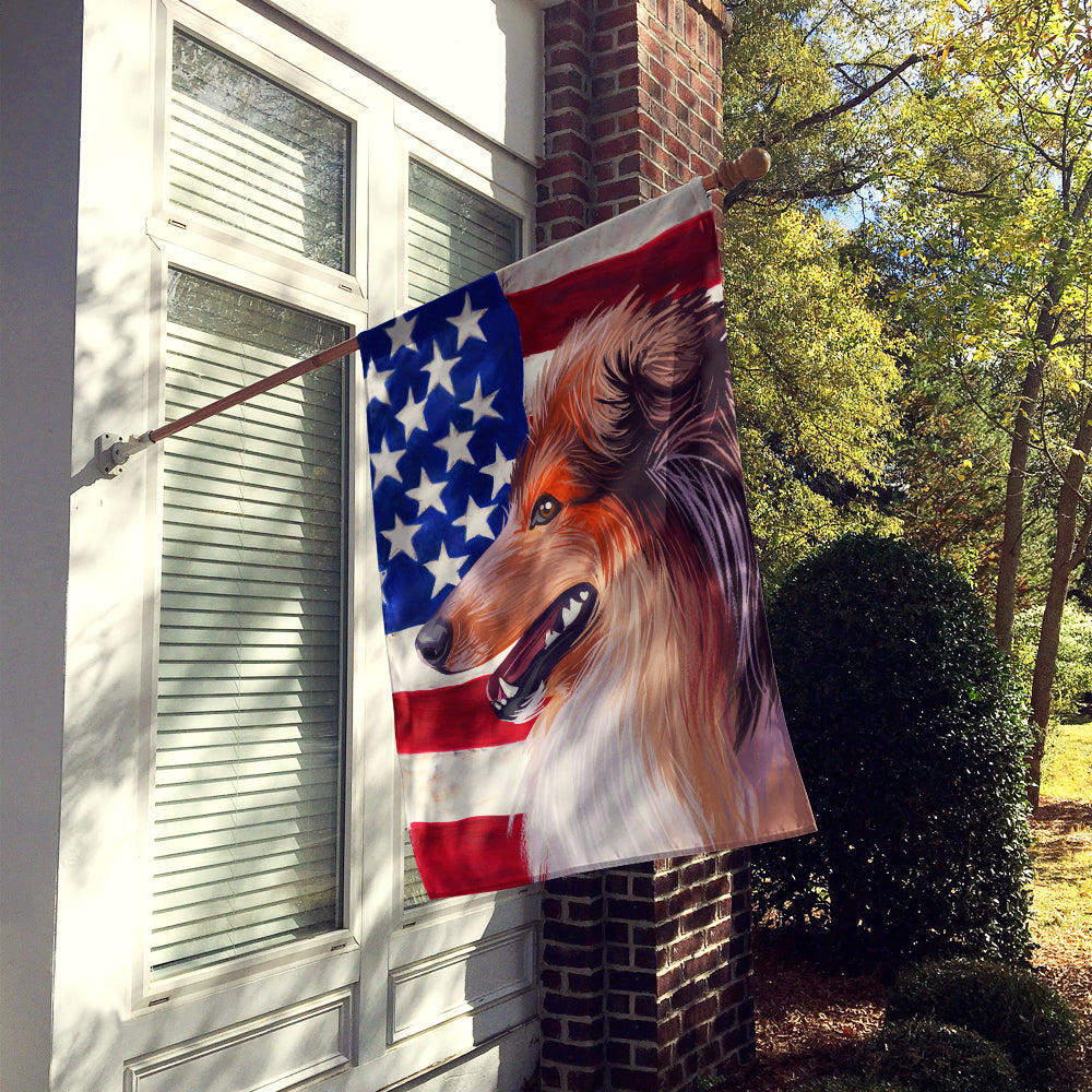 Scotch Collie Dog American Flag Flag Canvas House Size CK6694CHF  the-store.com.