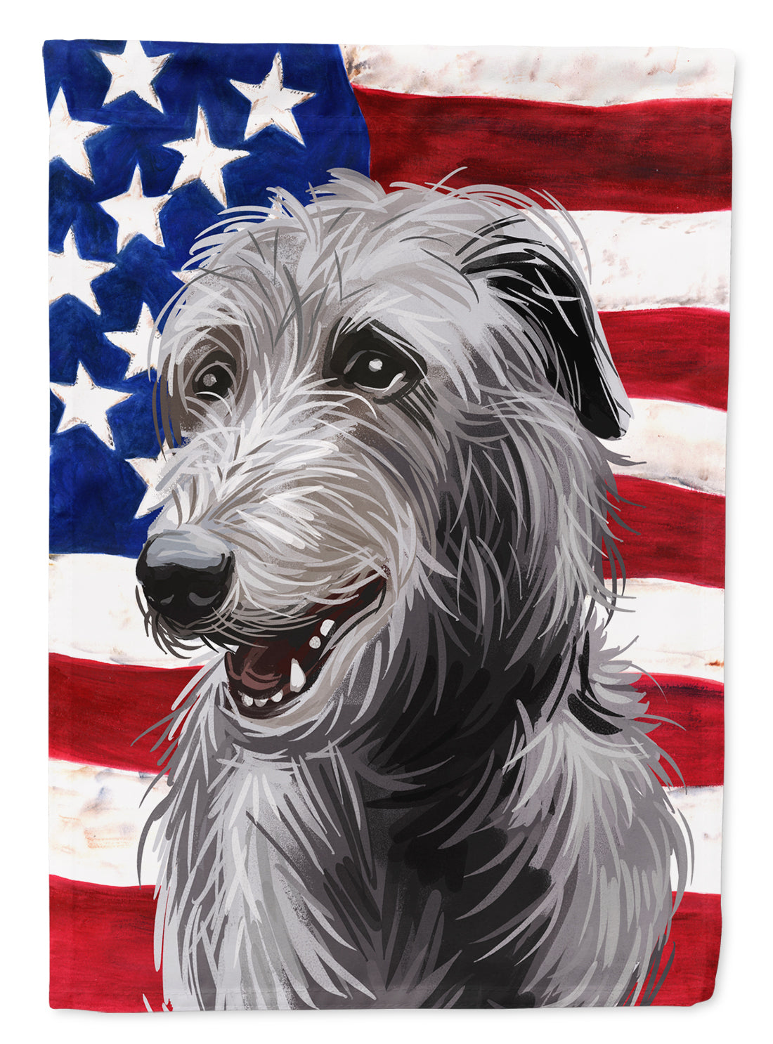 Scottish Deerhound Dog American Flag Flag Garden Size CK6695GF  the-store.com.