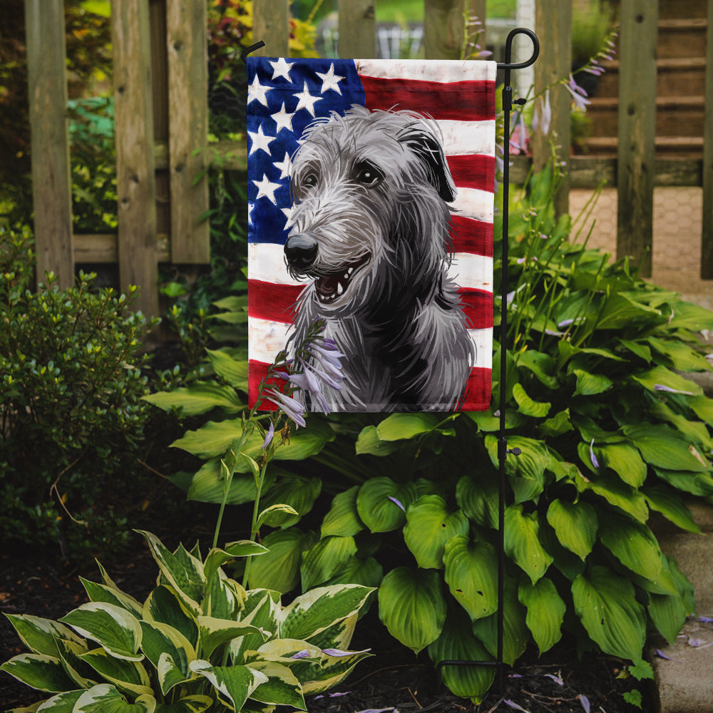 Scottish Deerhound Dog American Flag Flag Garden Size CK6695GF  the-store.com.