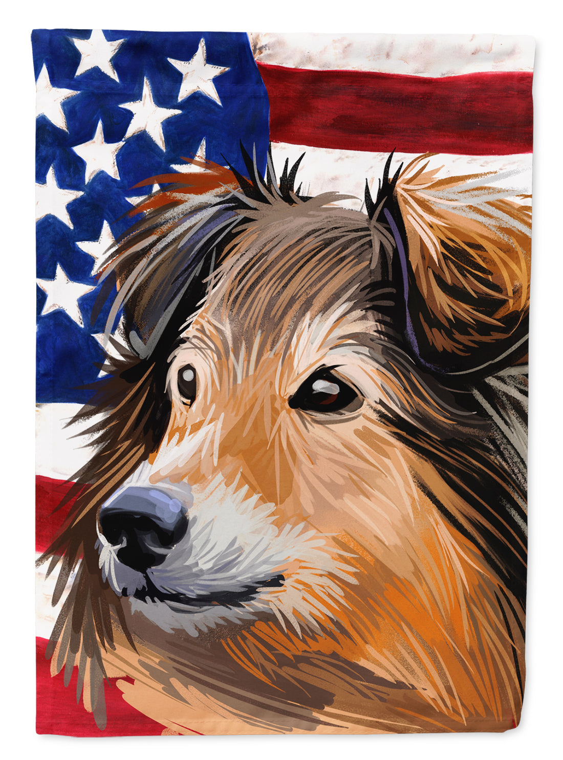 Shetland Sheepdog Dog Flag Canvas House Size CK6703CHF  the-store.com.