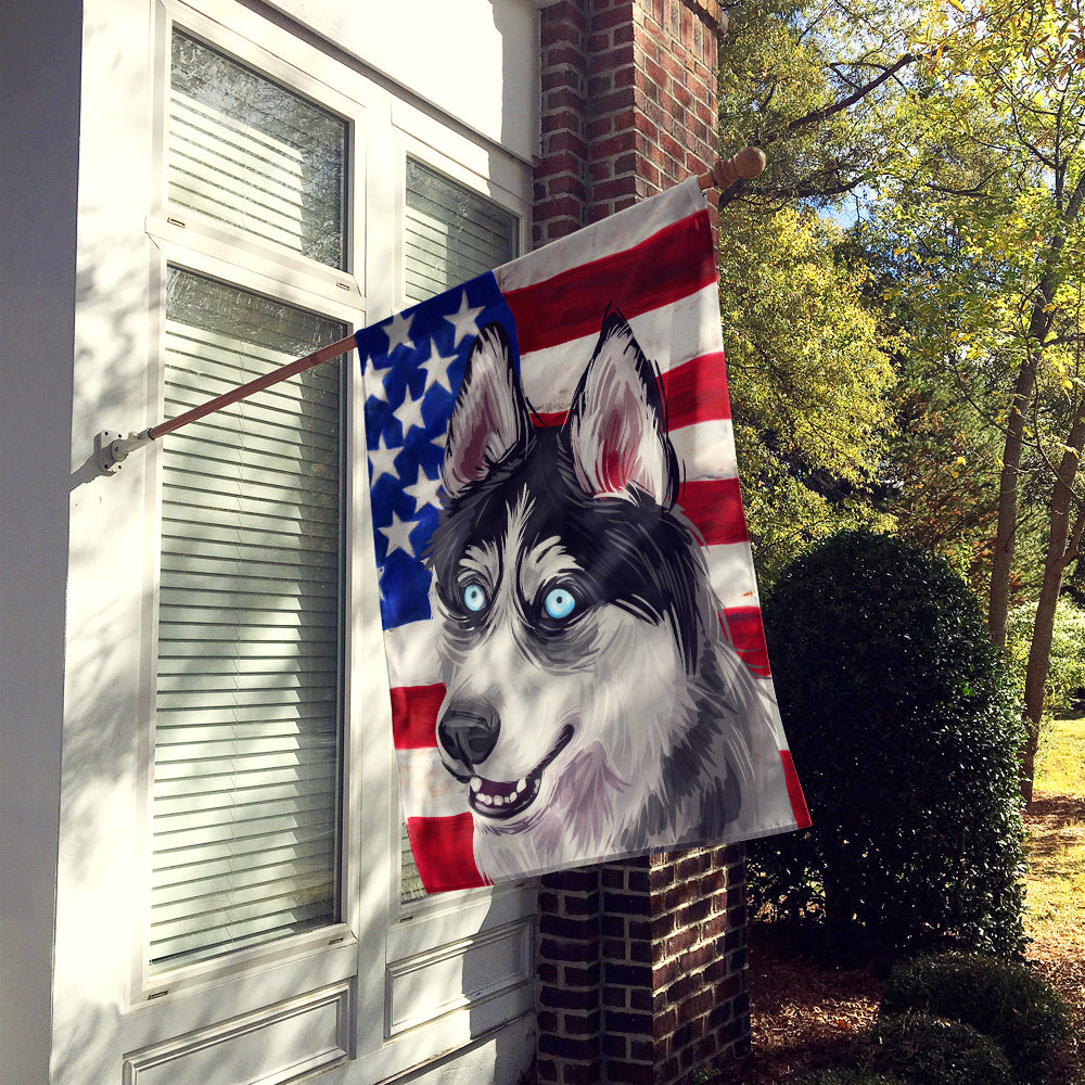 Siberian Husky Dog American Flag Flag Canvas House Size CK6708CHF  the-store.com.