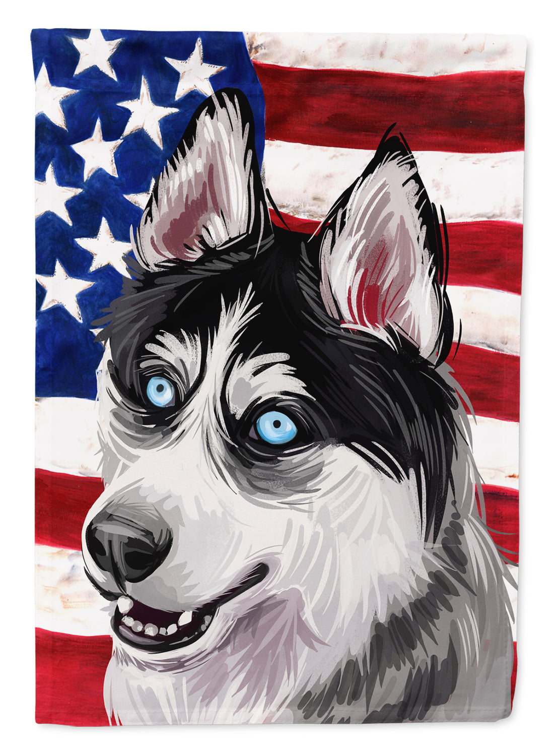 Siberian Husky Dog American Flag Flag Garden Size CK6708GF  the-store.com.