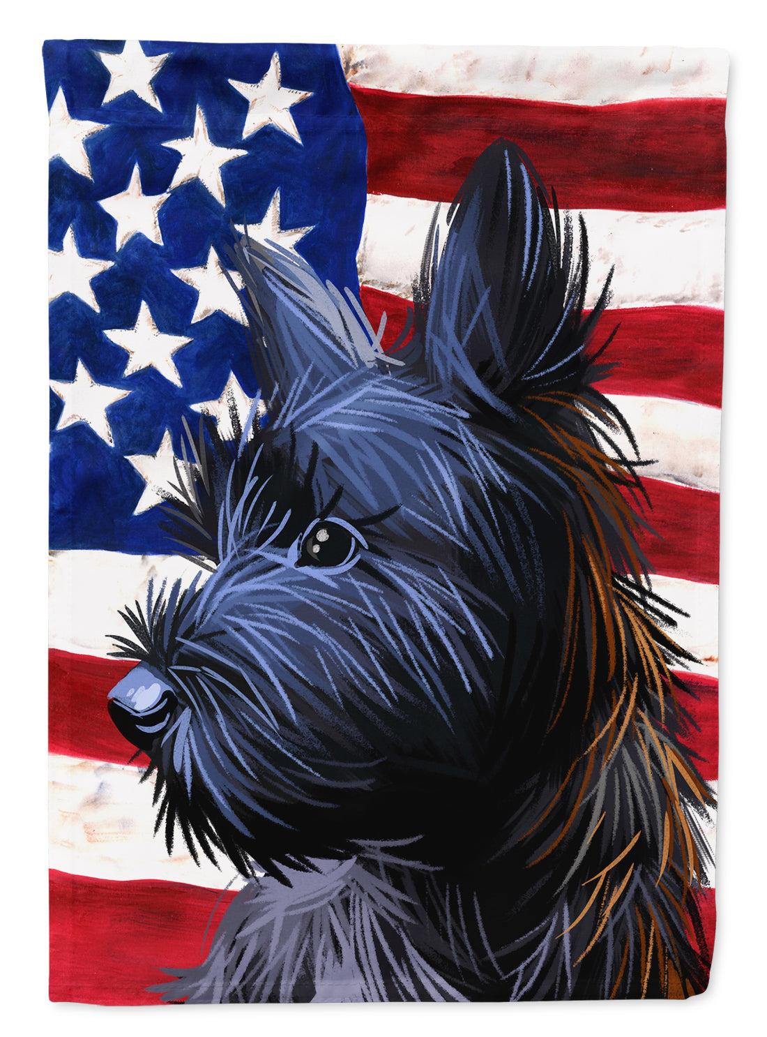 Skye Terrier Dog American Flag Flag Garden Size CK6709GF  the-store.com.