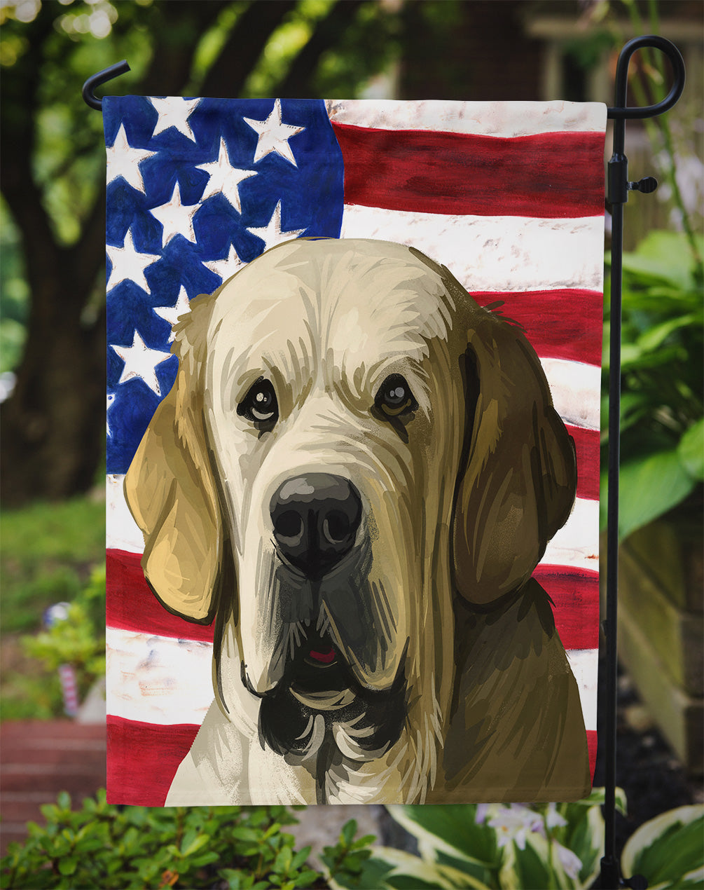 Spanish Mastiff Dog American Flag Flag Garden Size CK6718GF  the-store.com.